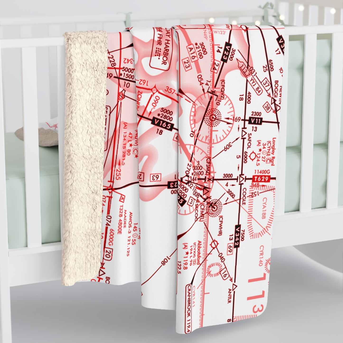 Enroute Low Altitude (ELUS1) sherpa fleece blanket (red&white)