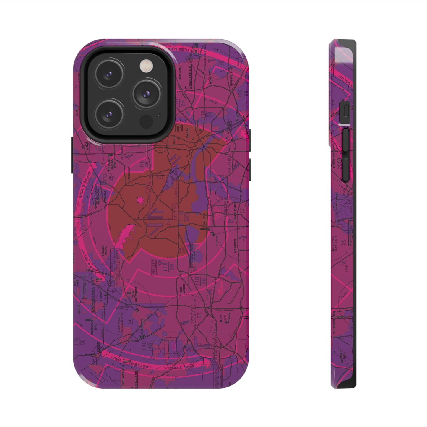 Dallas - Ft. Worth Flyway Chart tough phone cases (purple)