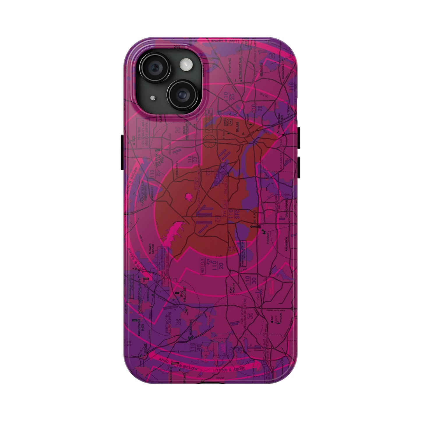 Dallas - Ft. Worth Flyway Chart tough phone cases (purple)