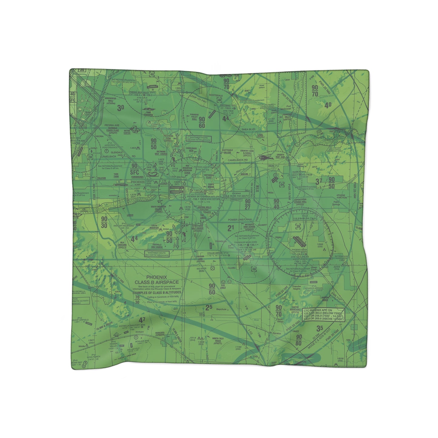 Phoenix TAC Chart (green) poly scarf