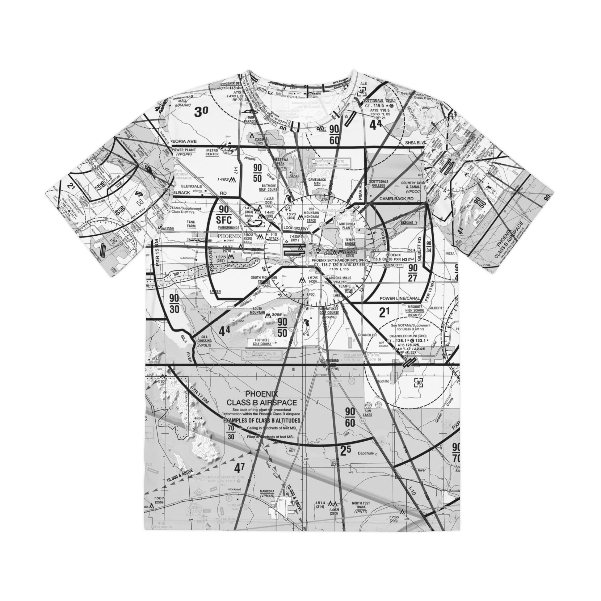 Phoenix TAC Chart (b&w) men's polyester shirt
