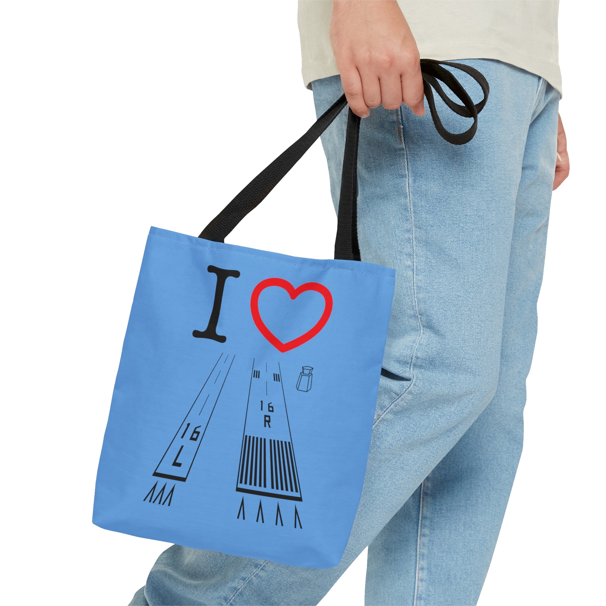 Van Nuys Airport Runways 16L - 16R / 34L - 34R - tote bag (lt. blue)