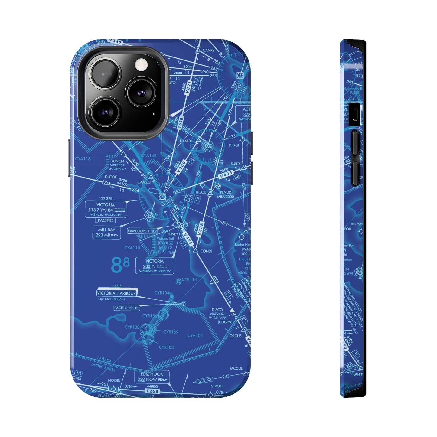 Enroute Low Altitude Chart (ELUS1) tough phone cases (blue)
