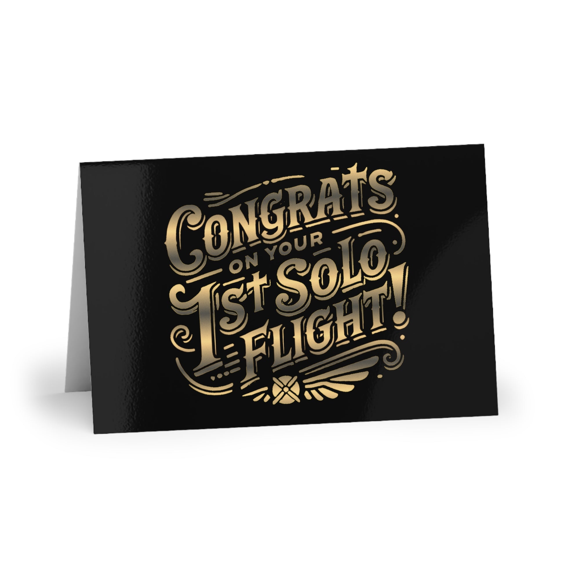 Congrats on your 1st Solo Flight! pack of 10 postcards (gold)