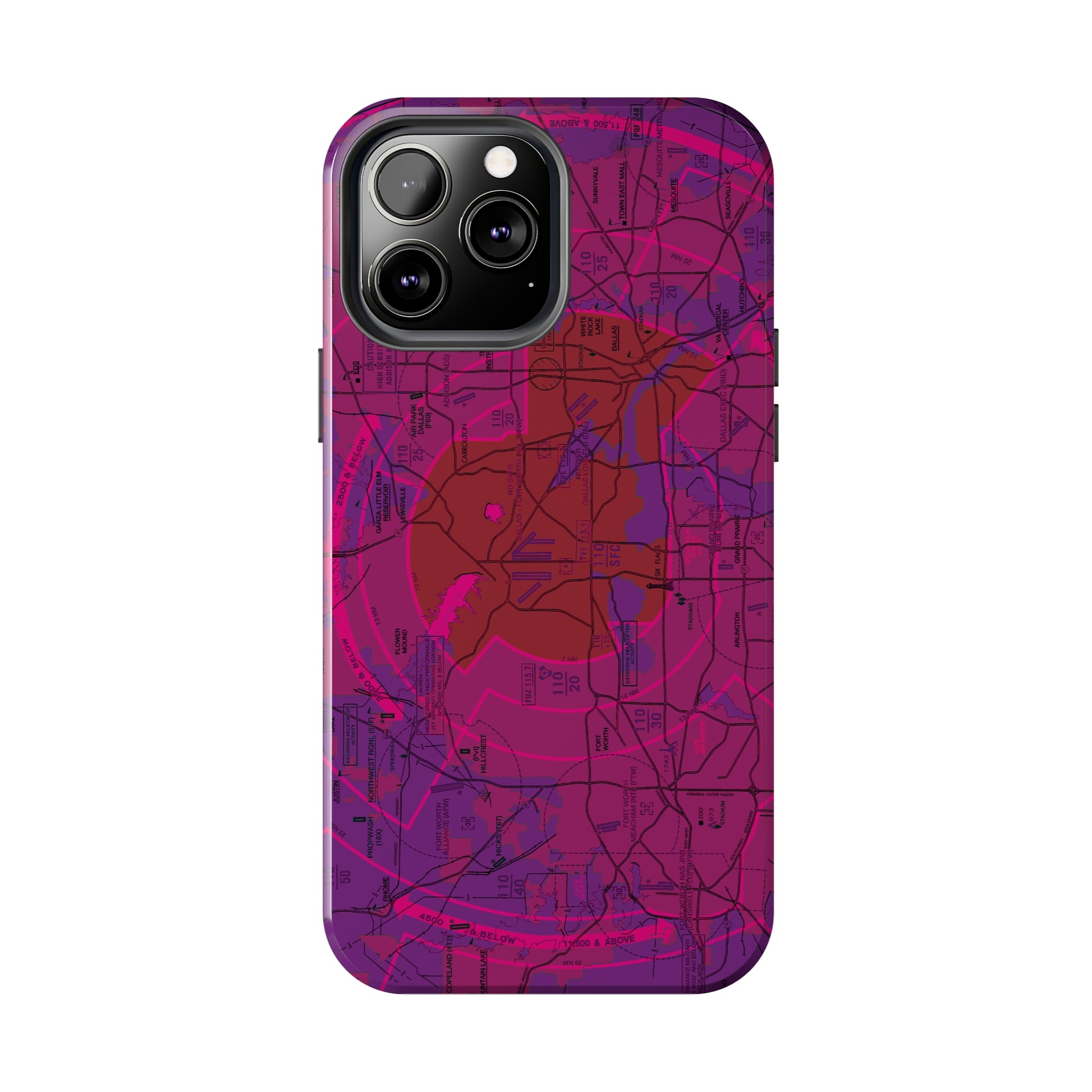 Dallas - Ft. Worth Flyway Chart tough phone cases (purple)
