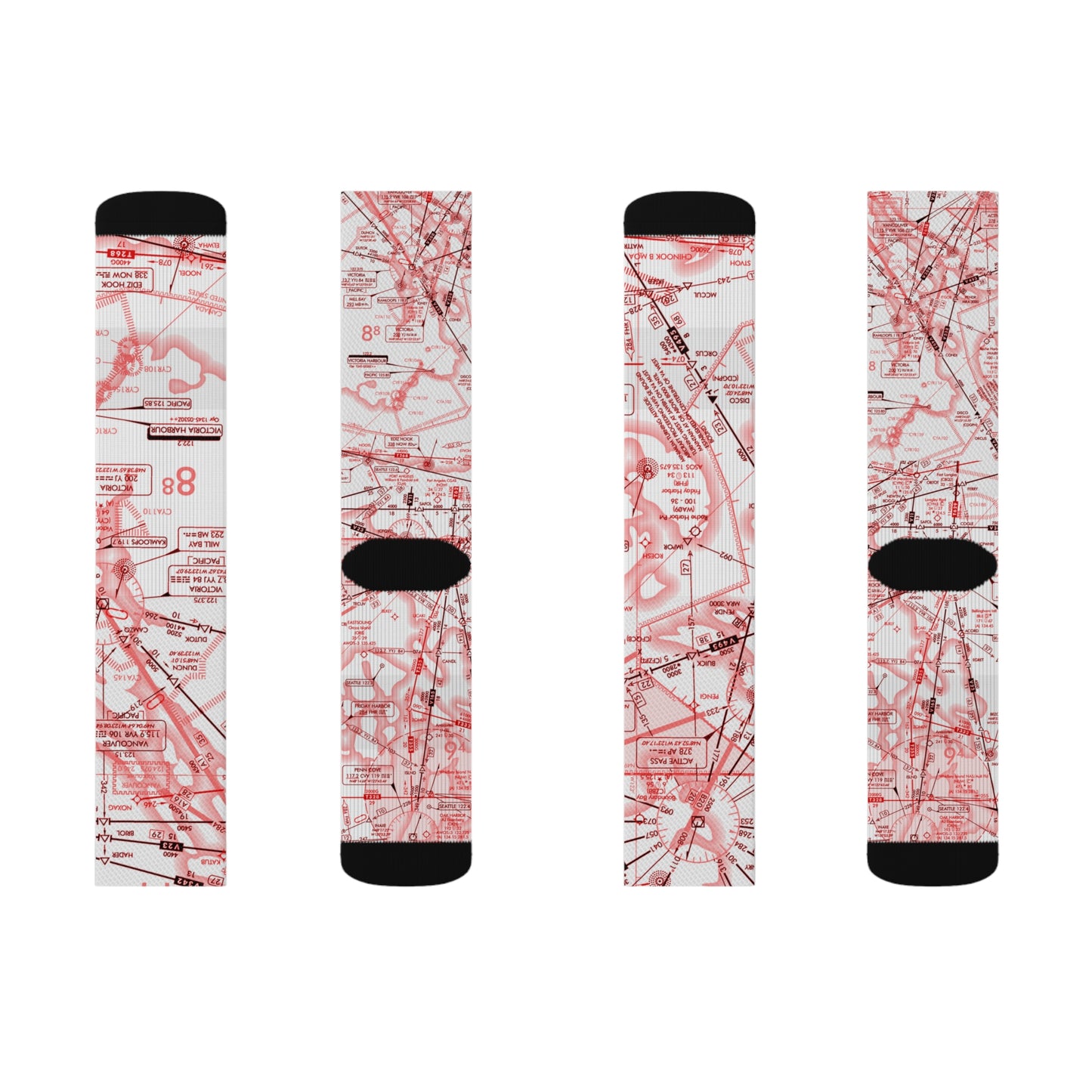 Aeronautical Chart socks (red&white)
