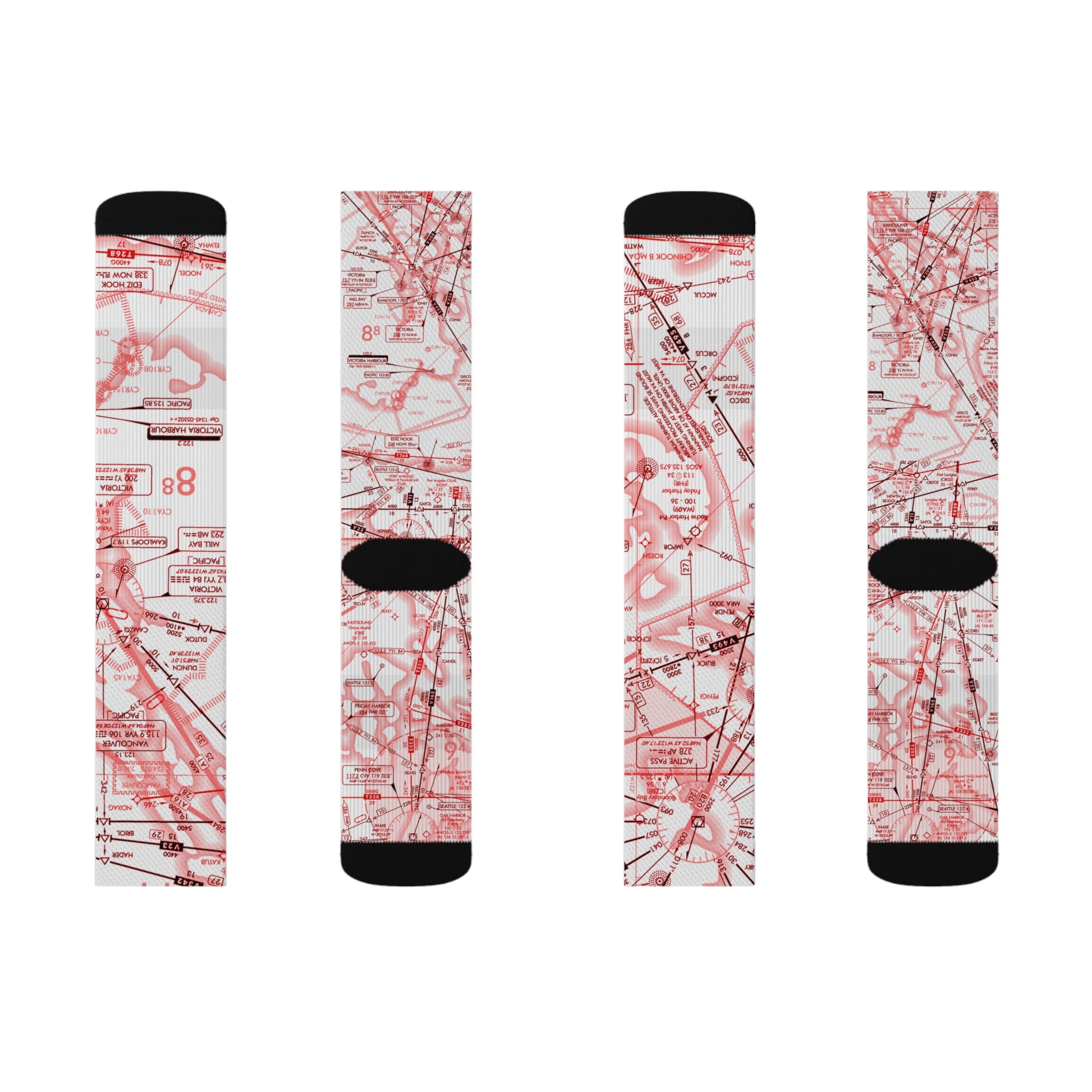 Aeronautical Chart socks (red&white)
