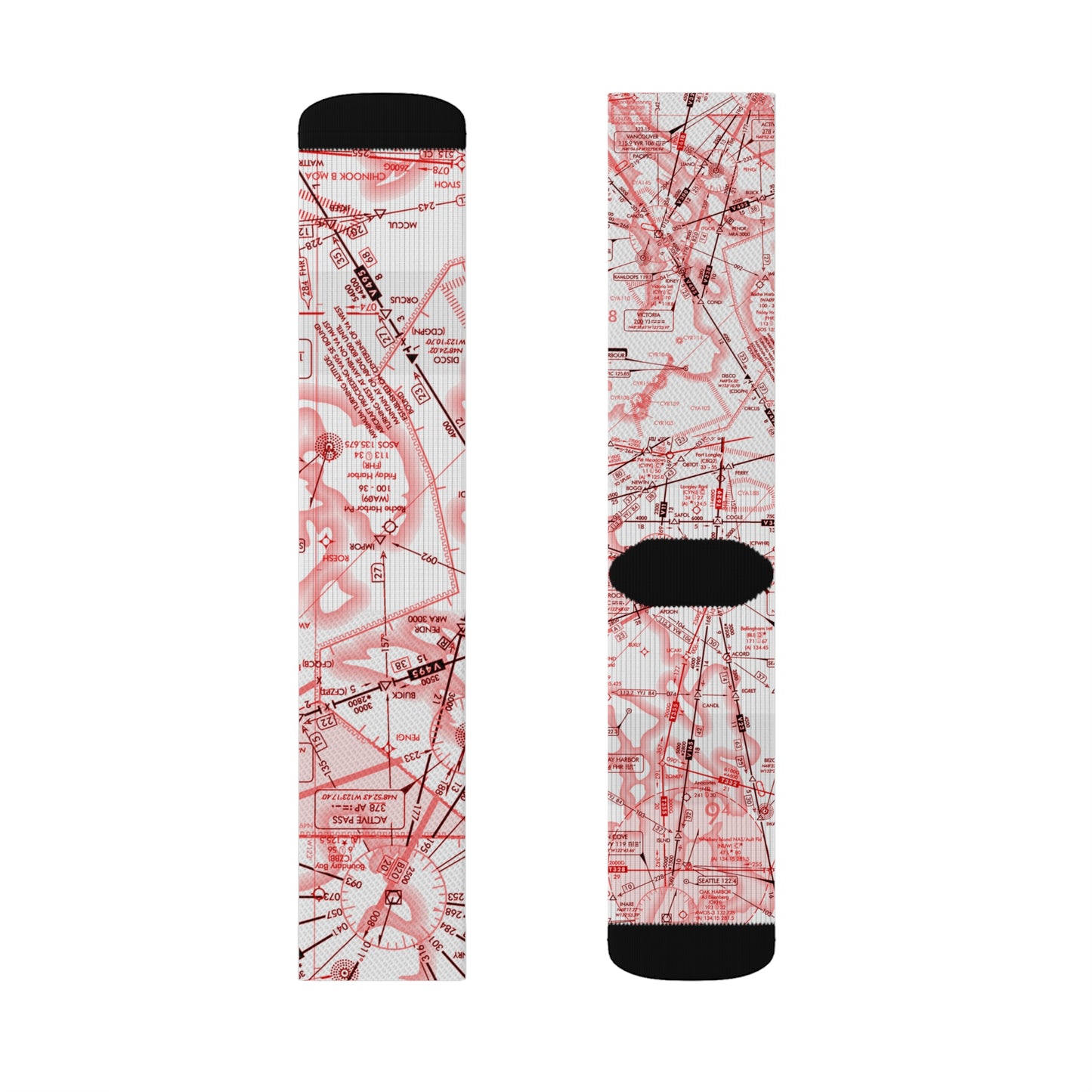 Aeronautical Chart socks (red&white)