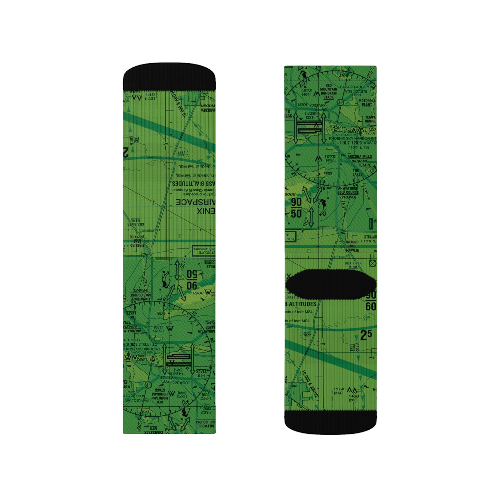 Aeronautical Chart socks (PHX/green)