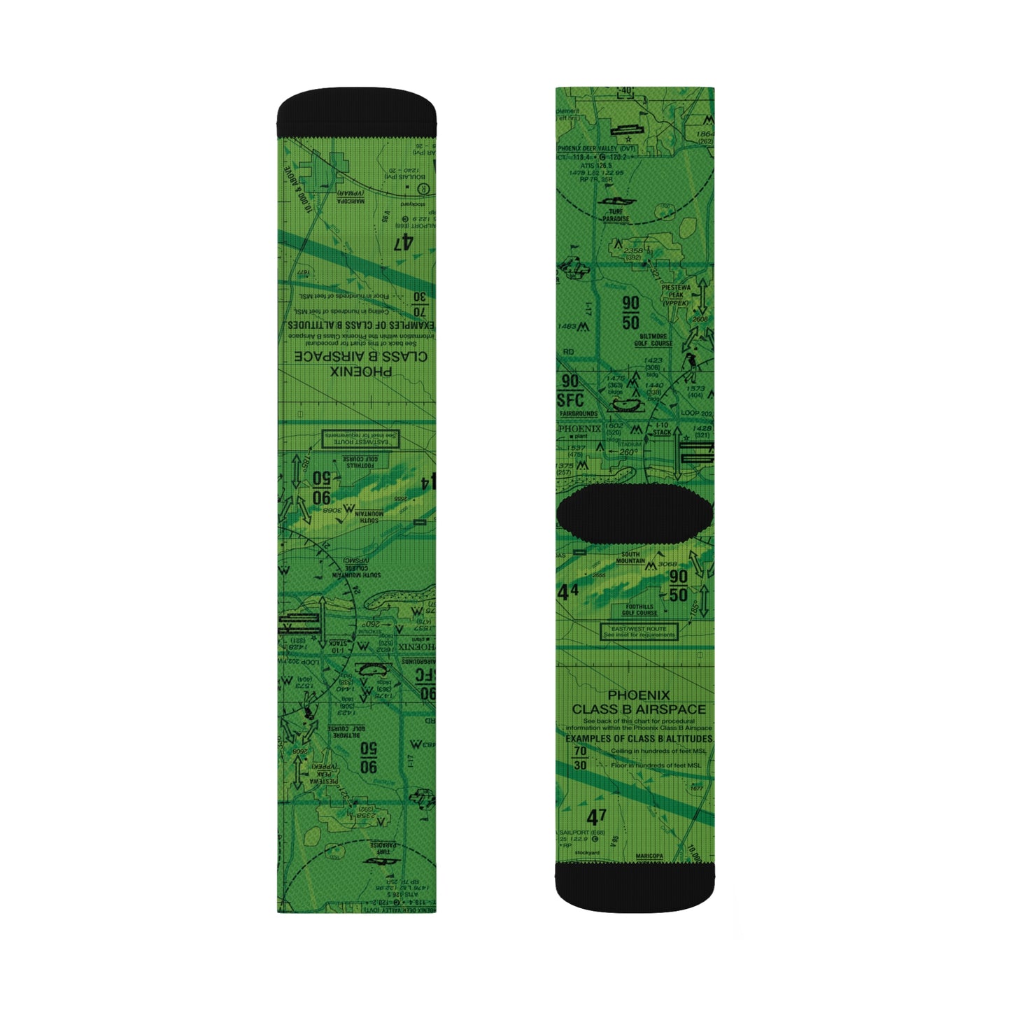 Aeronautical Chart socks (PHX/green)