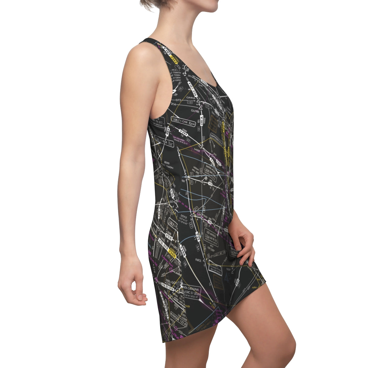 Enroute Low Altitude Chart (ELUS3) racerback dress (invert)