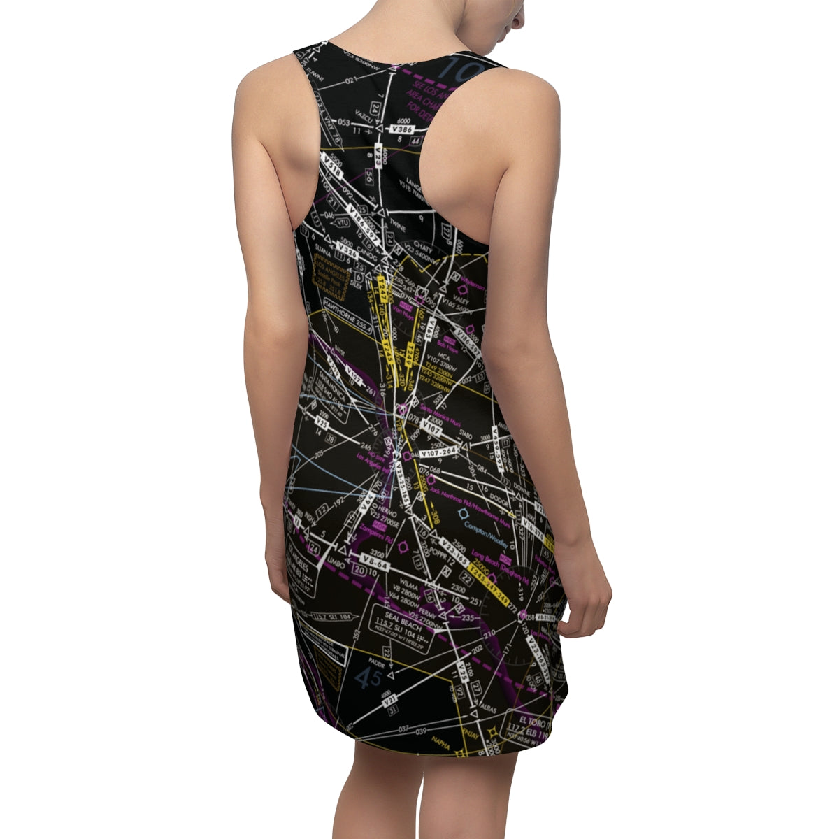 Enroute Low Altitude Chart (ELUS3) racerback dress (invert)