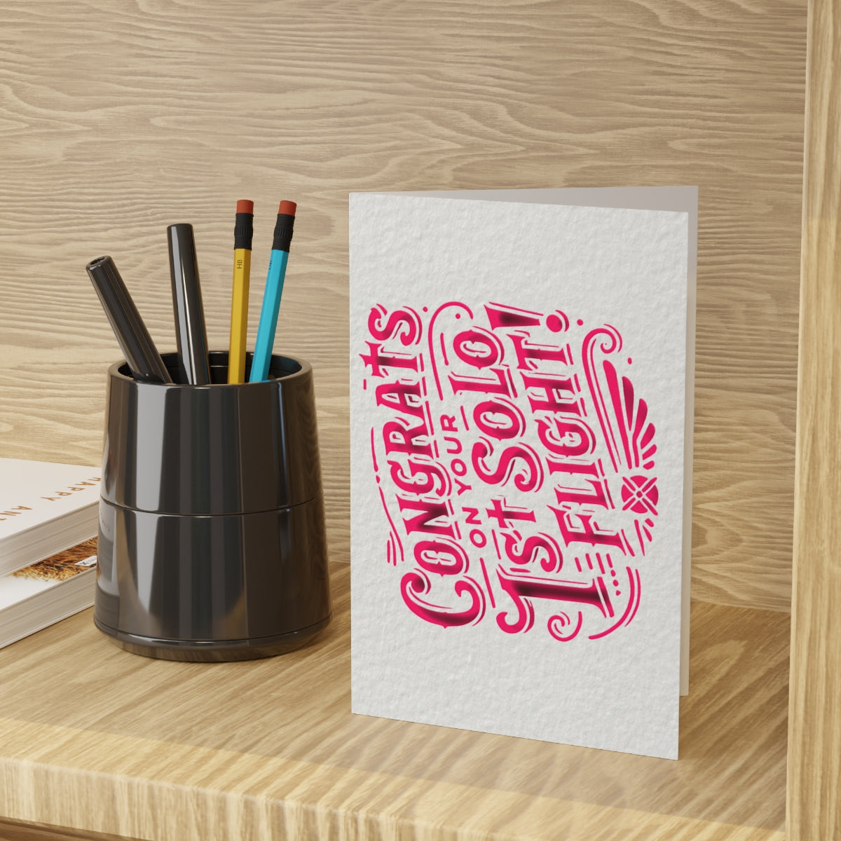 Congrats on your 1st Solo Flight! pack of 10 postcards (pink)