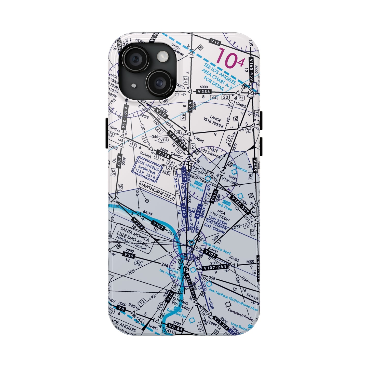 Enroute Low Altitude Chart (ELUS3) tough phone cases (white)
