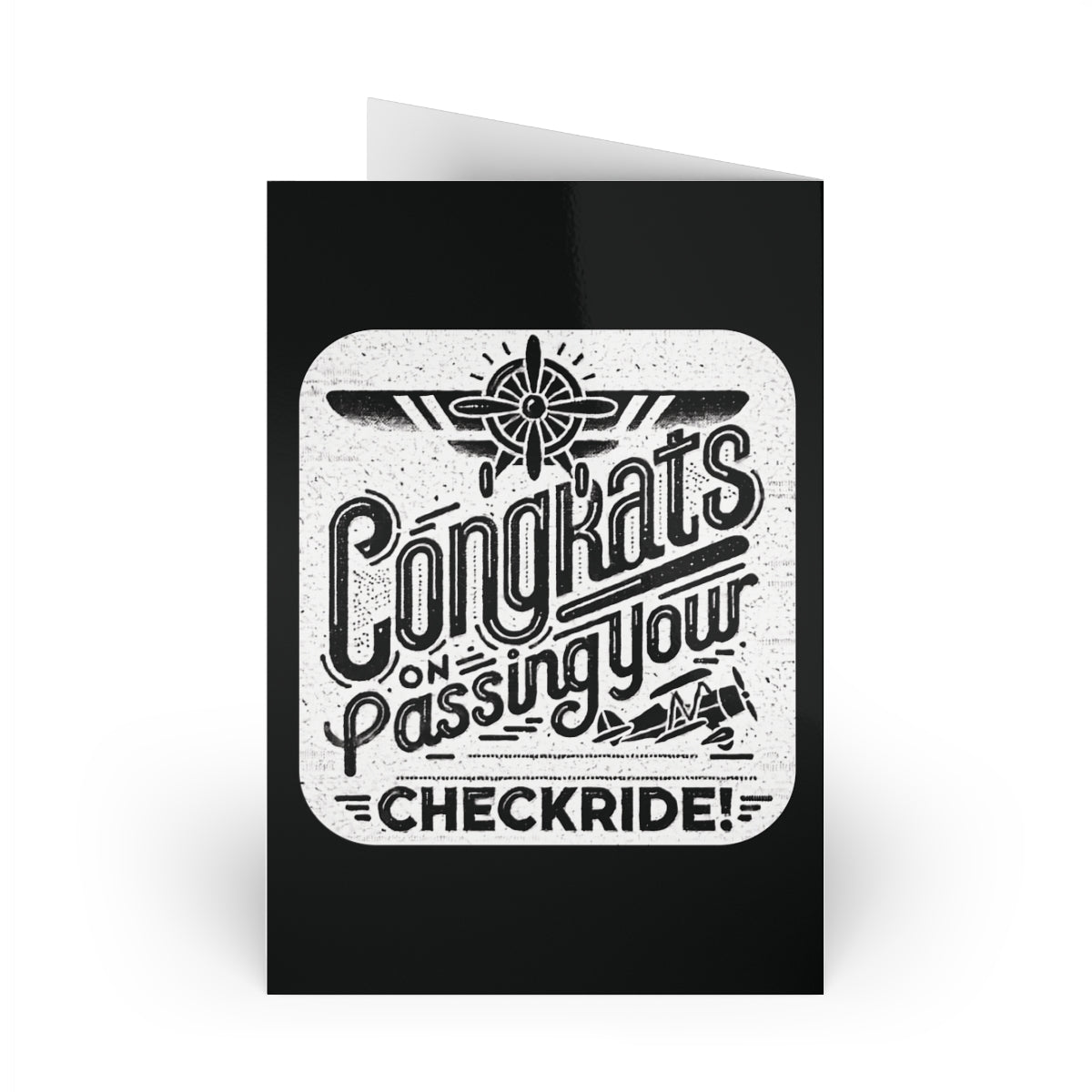 Congrats on passing your checkride! pack of 10 postcards (v2. black)