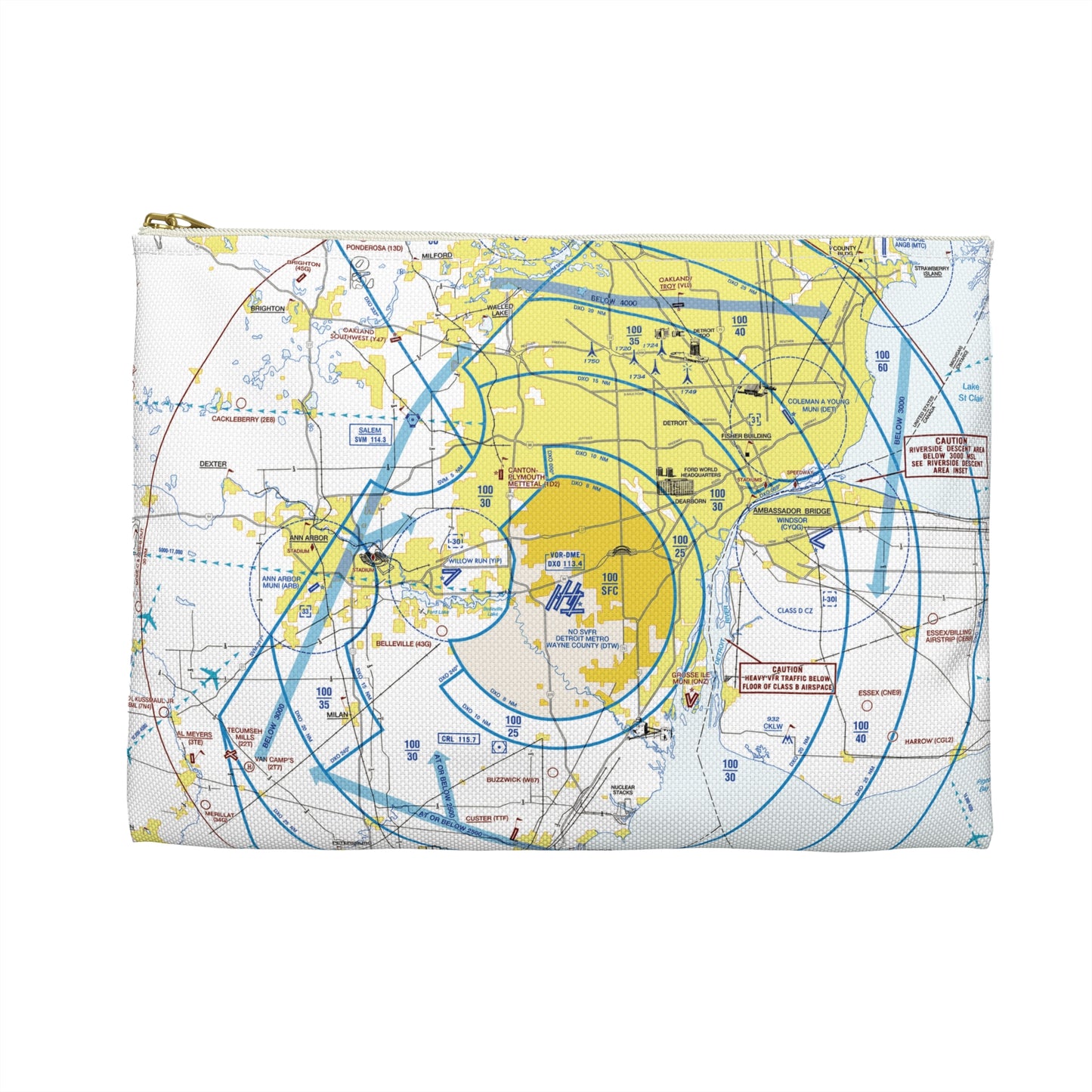 Detroit Flyway Chart Accessory Pouch
