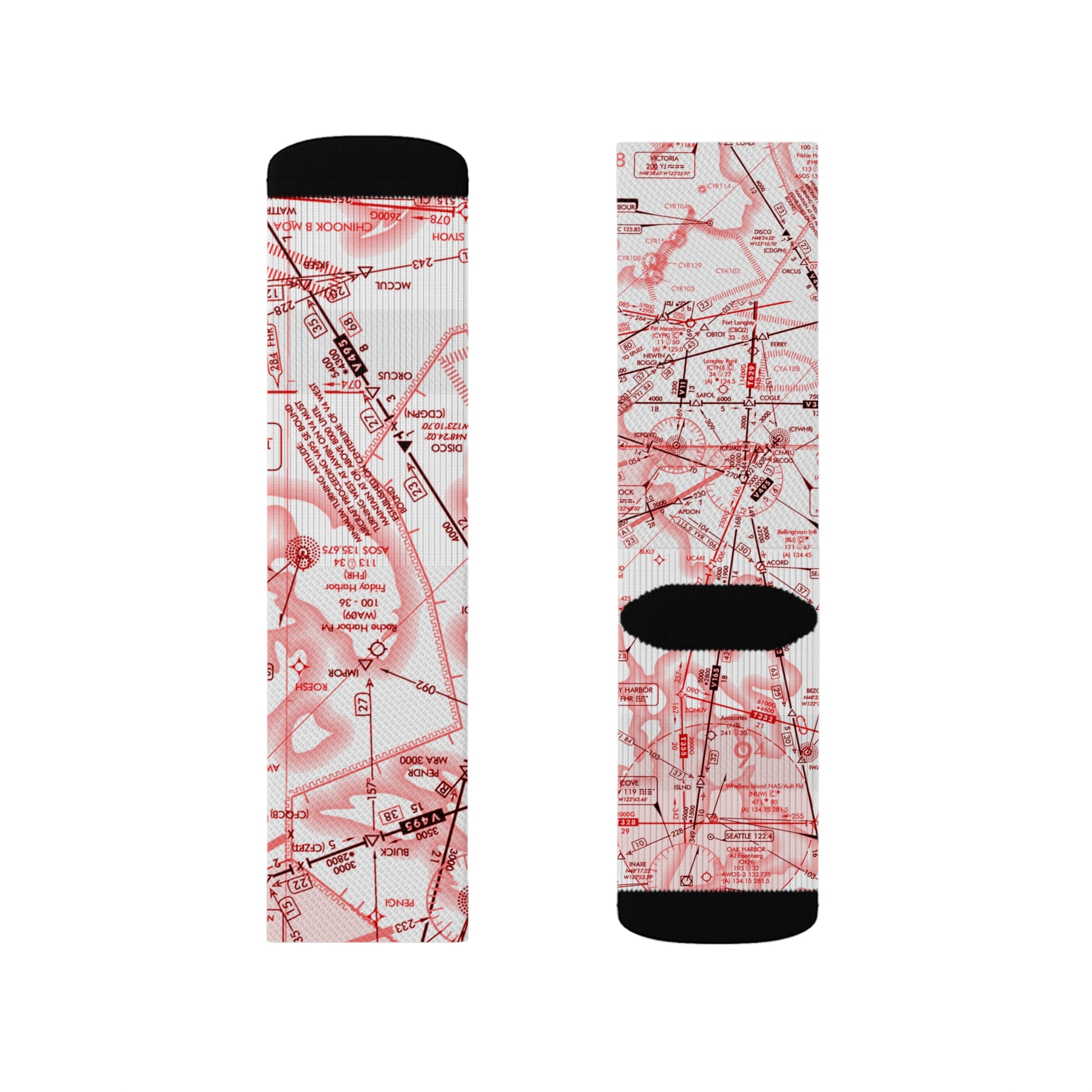 Aeronautical Chart socks (red&white)