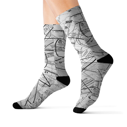 Aeronautical Chart socks (PHX/b&w)