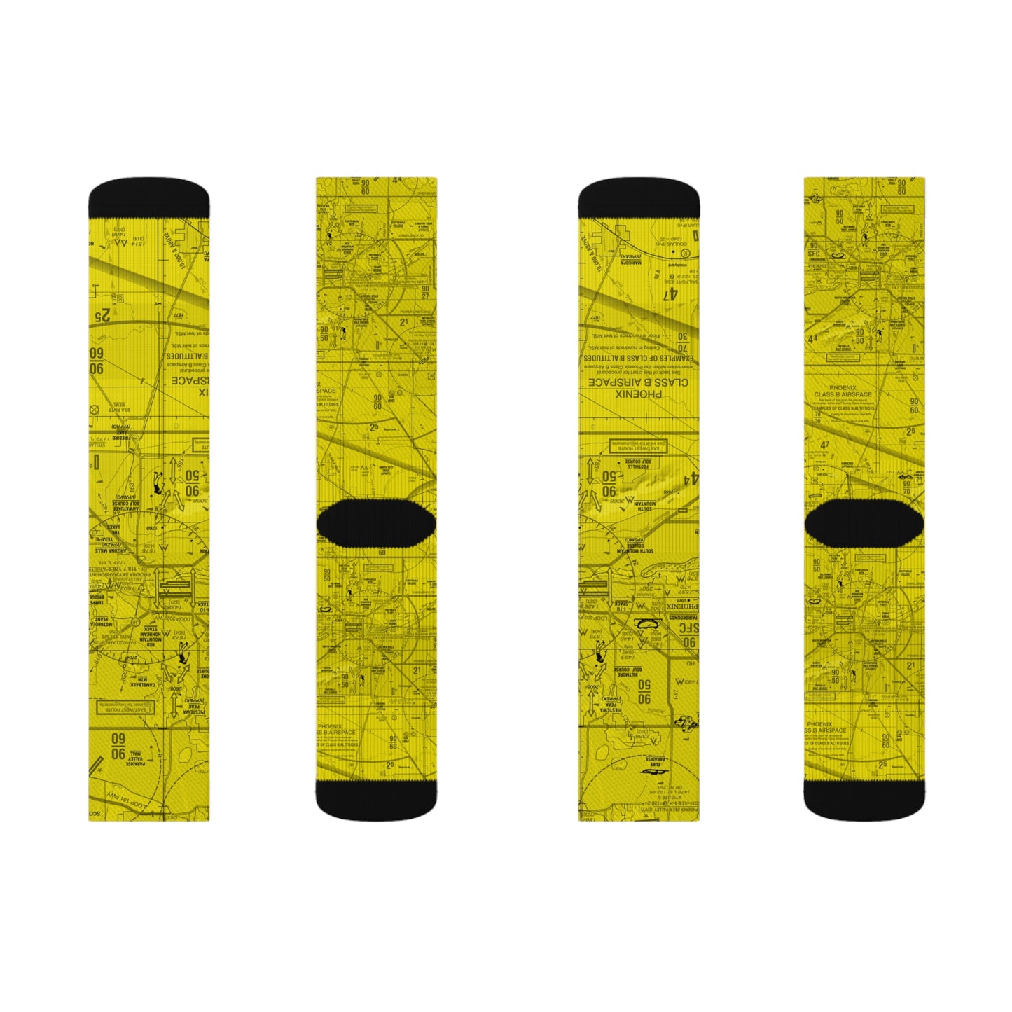Aeronautical Chart socks (PHX/yellow)
