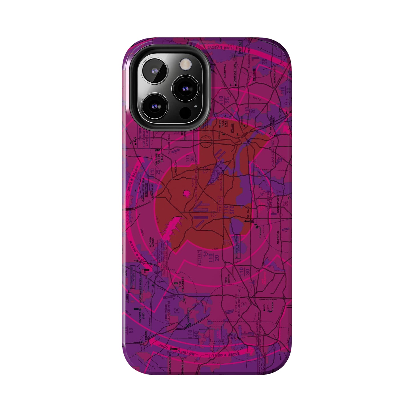 Dallas - Ft. Worth Flyway Chart tough phone cases (purple)
