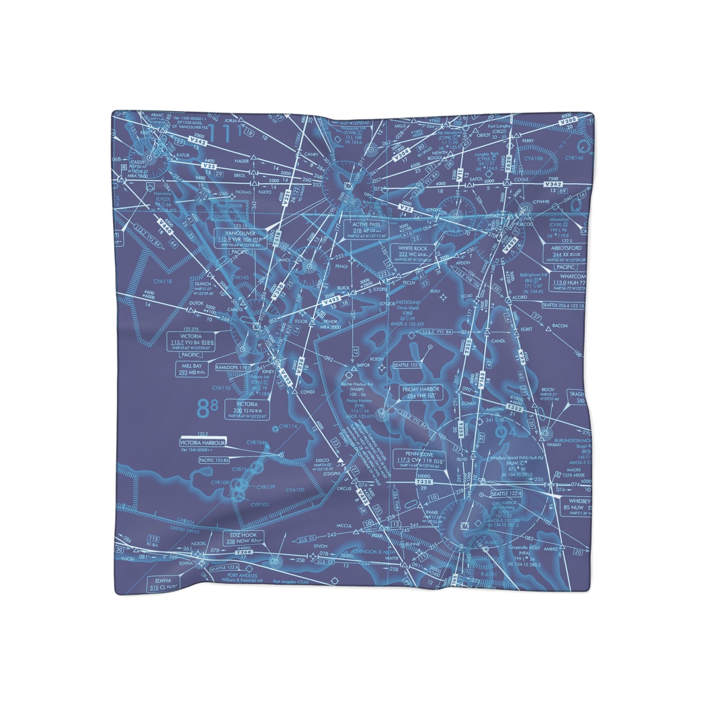 Enroute Low Altitude Chart (blue) poly scarf