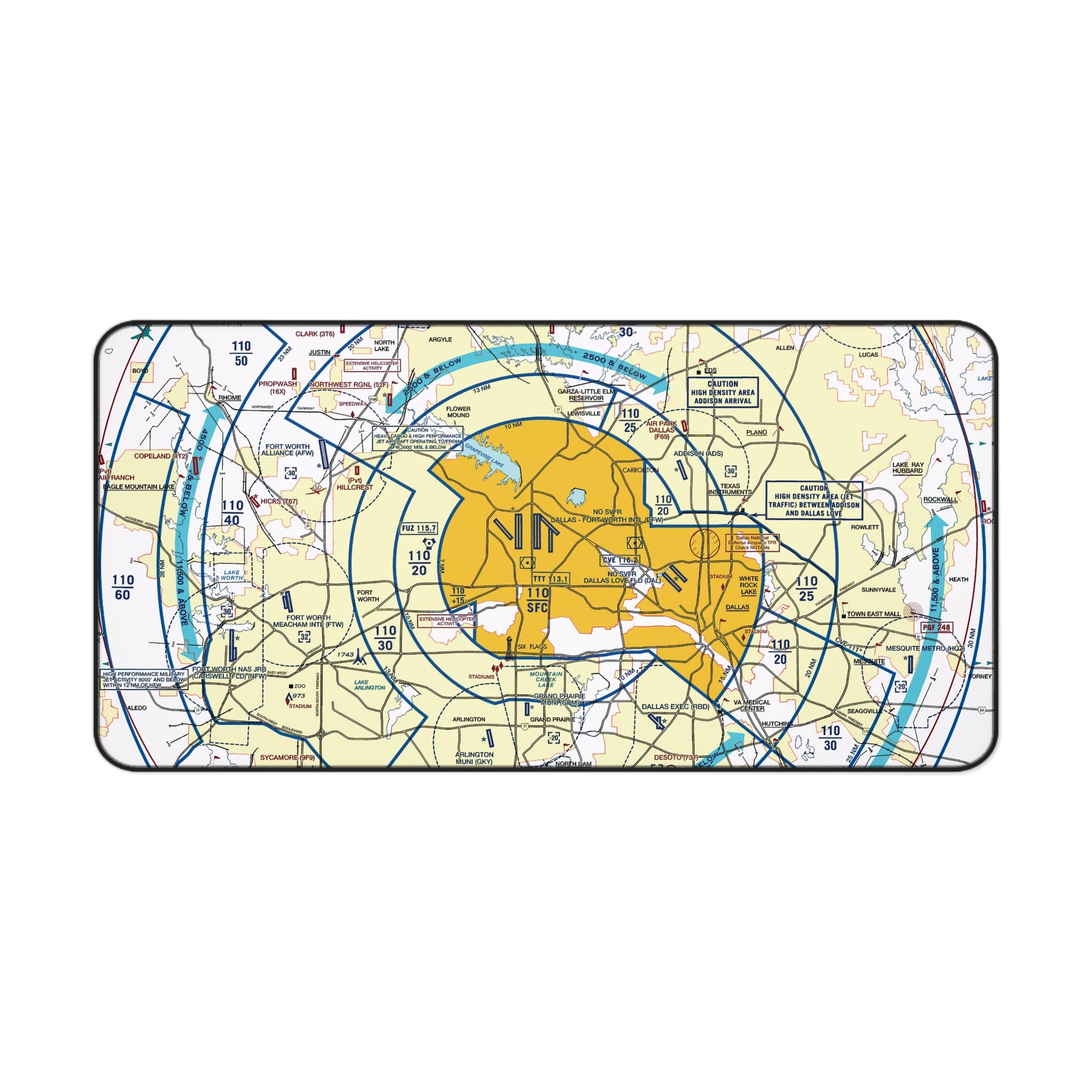 Dallas - Ft. Worth Flyway Chart desk mat