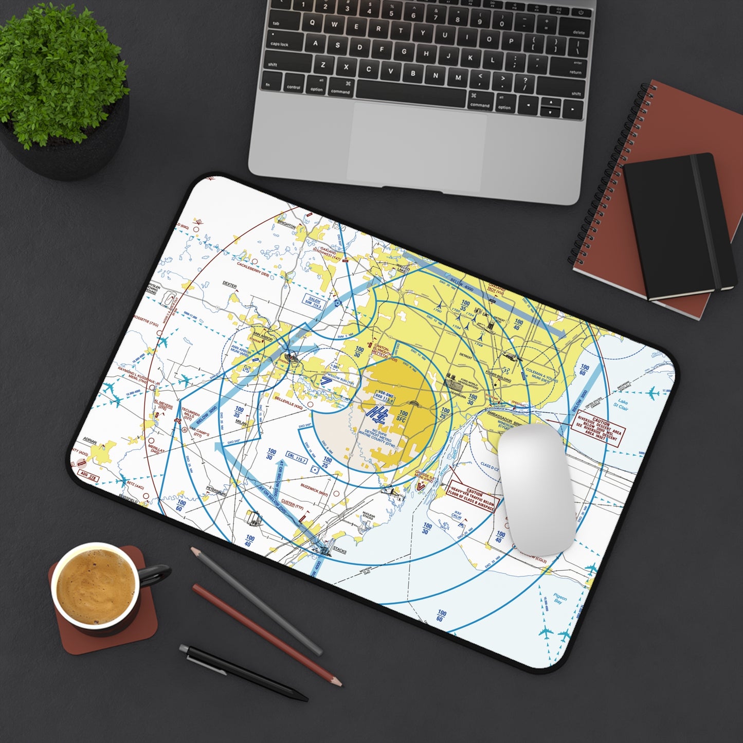 Detroit Flyway Chart desk mat