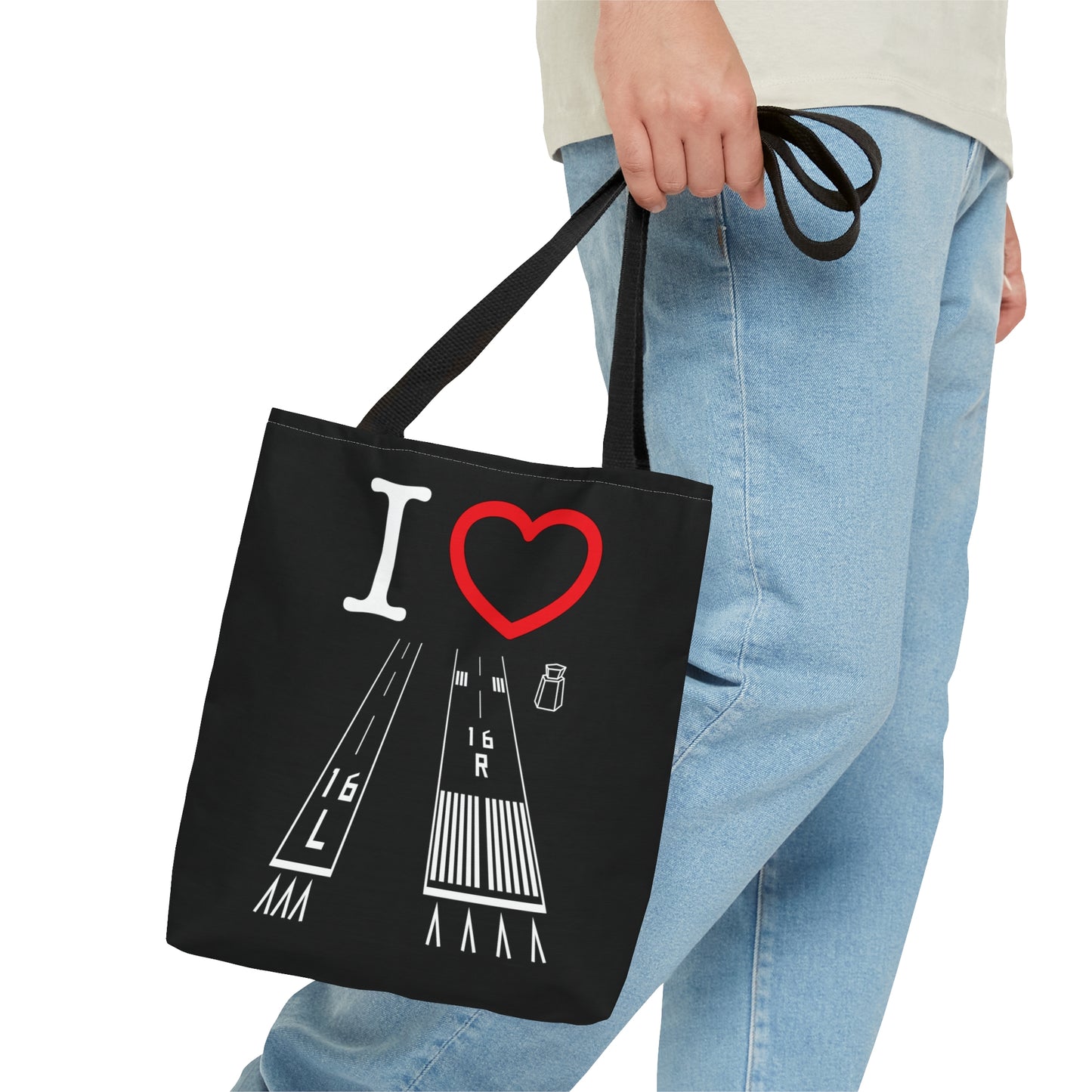 Van Nuys Airport Runways 16L - 16R / 34L - 34R - tote bag (black)