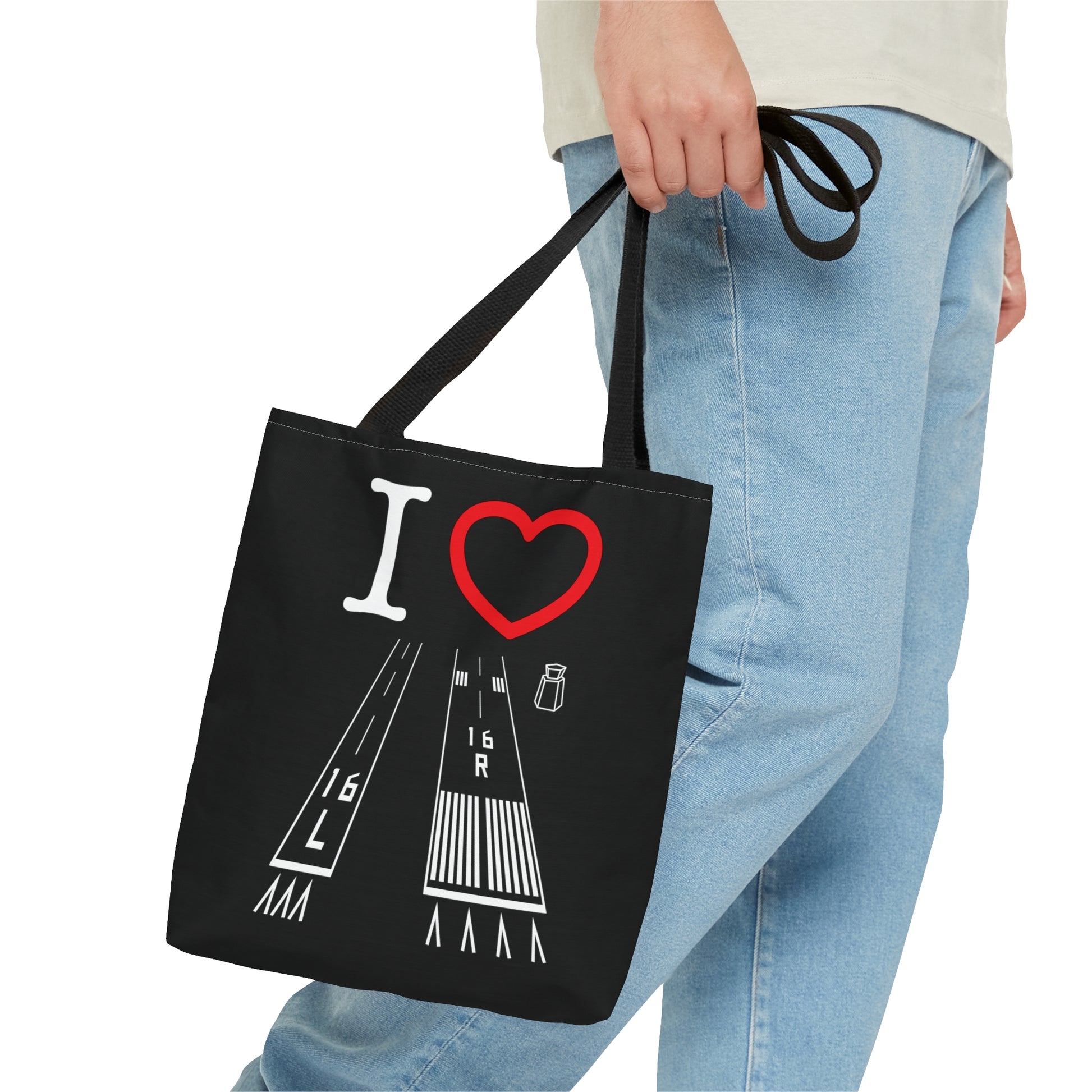 Van Nuys Airport Runways 16L - 16R / 34L - 34R - tote bag (black)