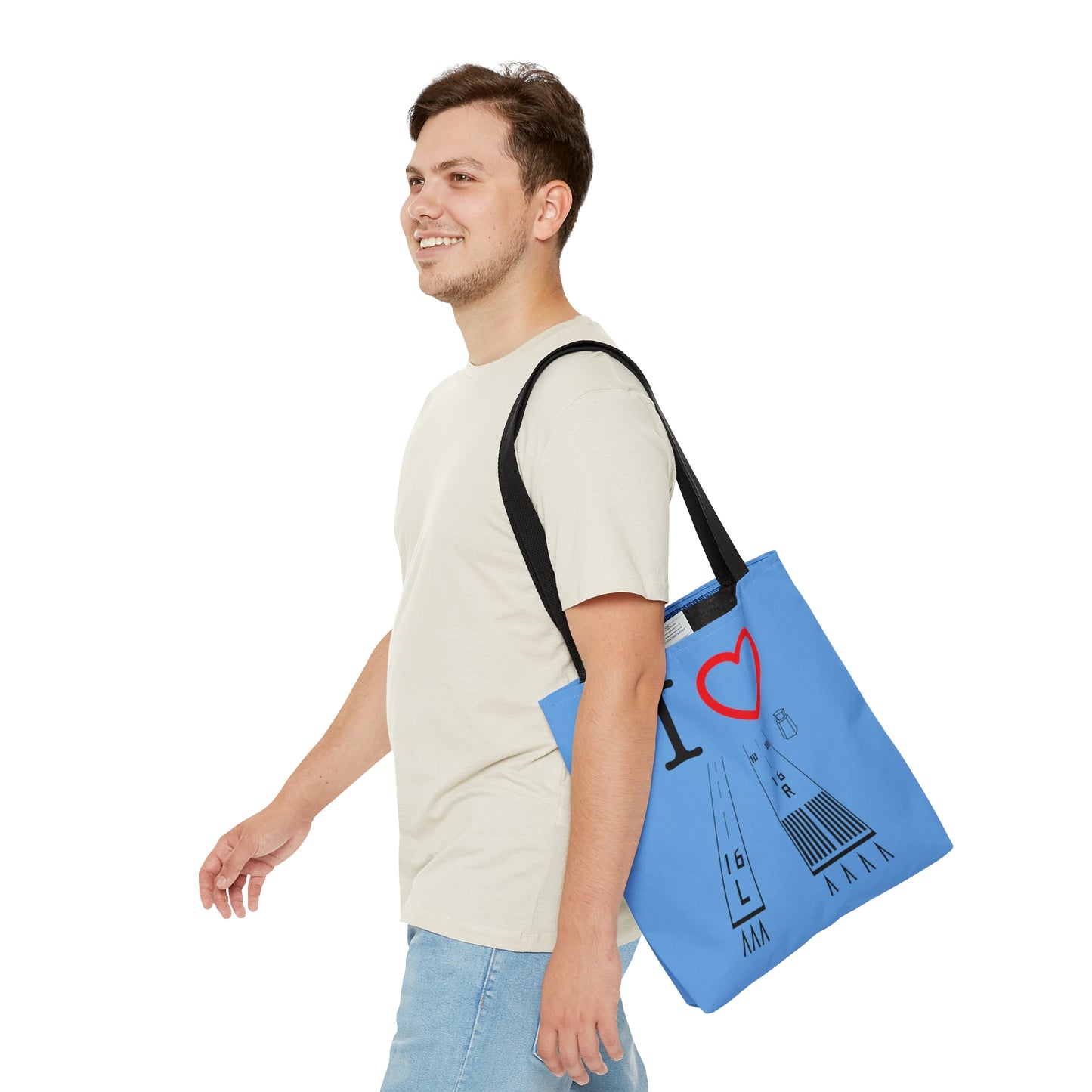 Van Nuys Airport Runways 16L - 16R / 34L - 34R - tote bag (lt. blue)