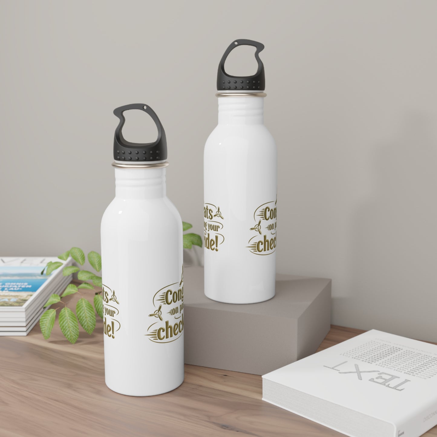 Congrats on passing your checkride! 20 oz. stainless steel water bottle (v3. gold)
