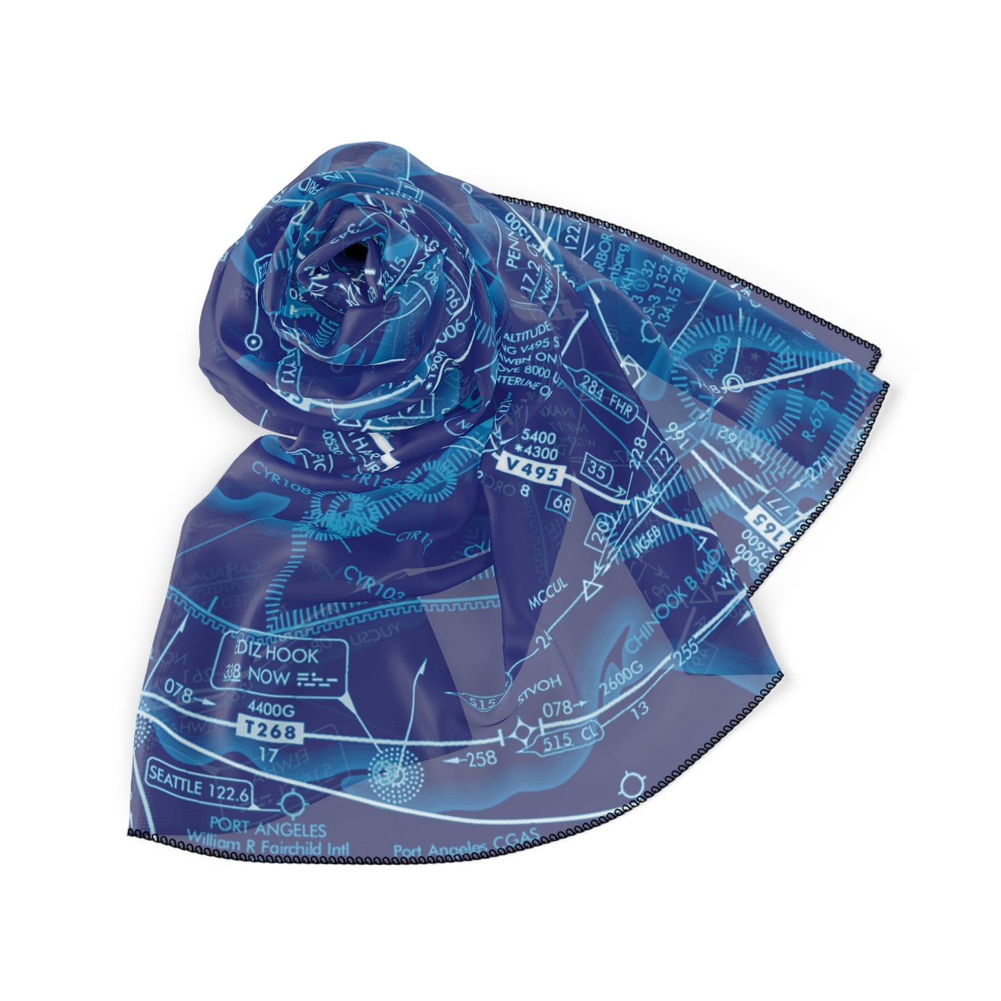 Enroute Low Altitude Chart (blue) poly scarf