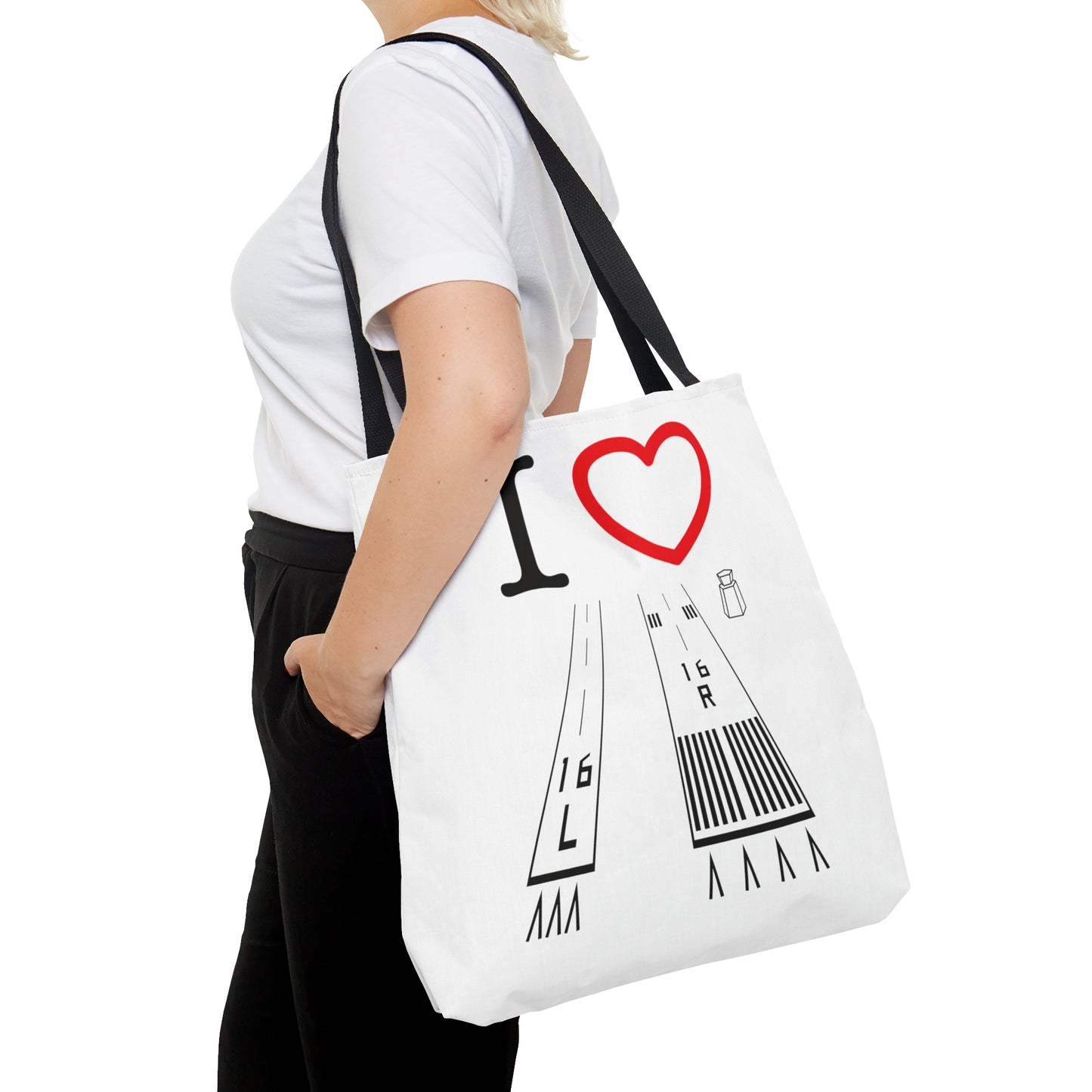 Van Nuys Airport Runways 16L - 16R / 34L - 34R - tote bag (white)