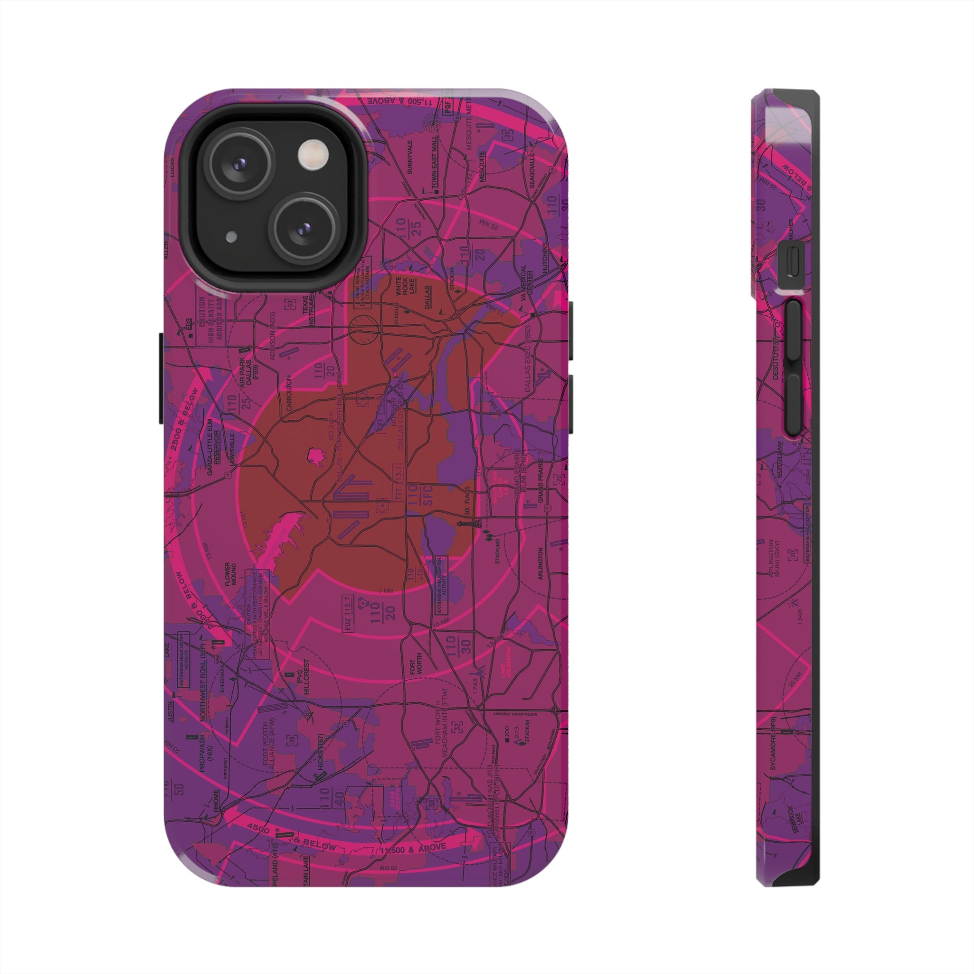 Dallas - Ft. Worth Flyway Chart tough phone cases (purple)