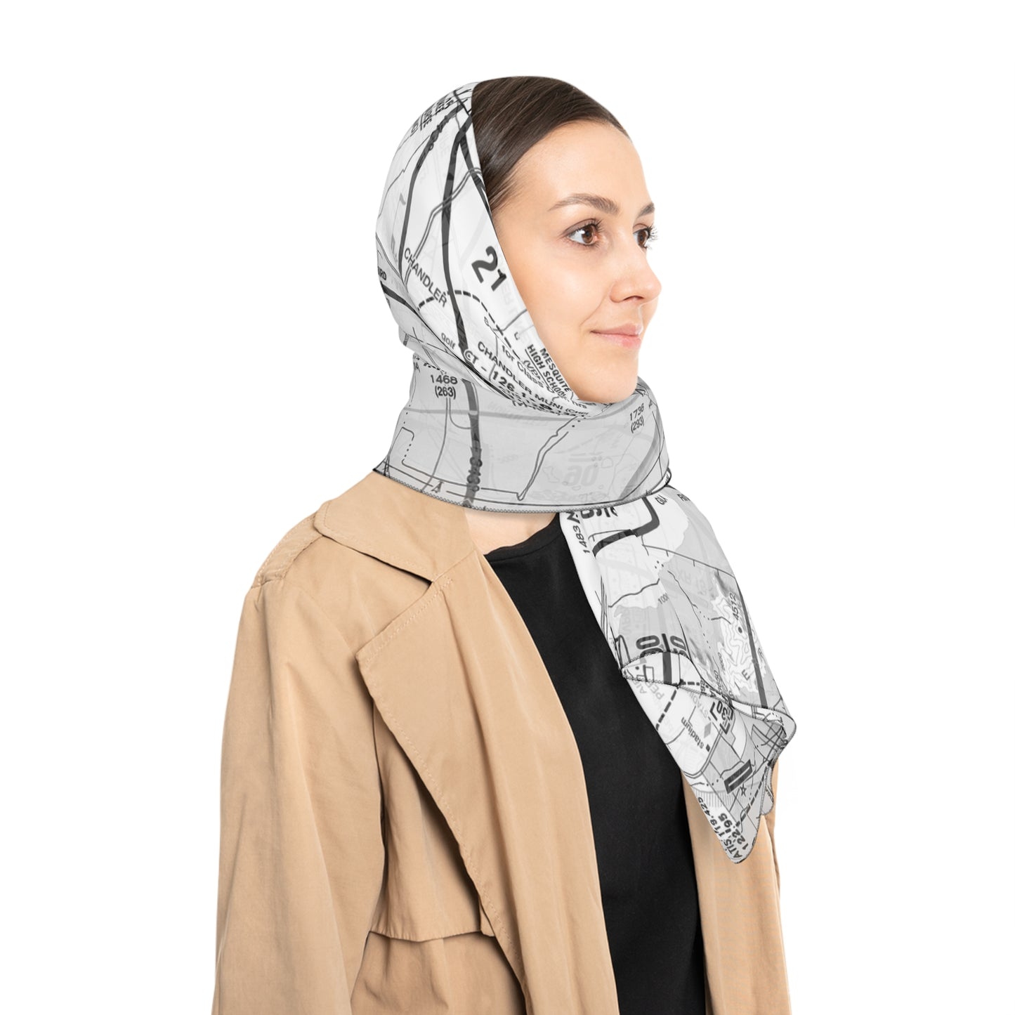 Phoenix TAC Chart (b&w) poly scarf