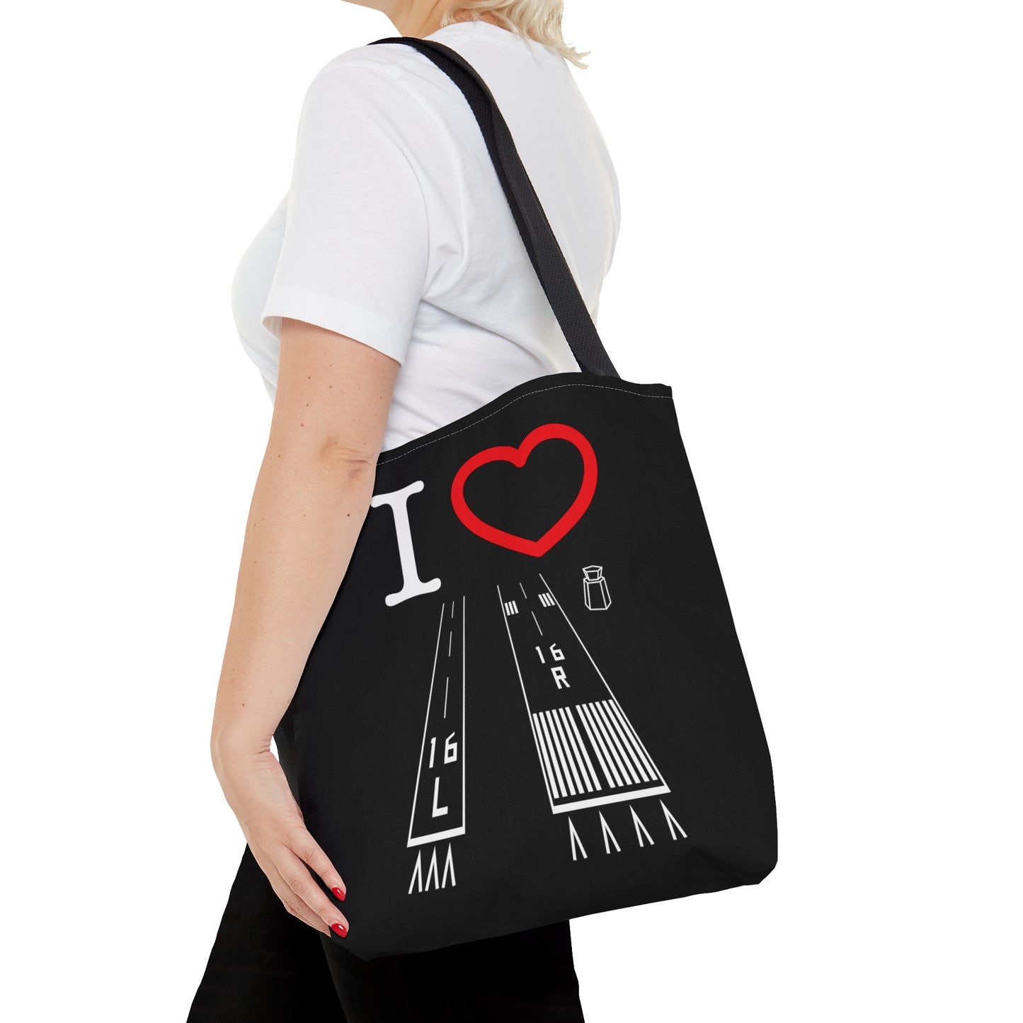 Van Nuys Airport Runways 16L - 16R / 34L - 34R - tote bag (black)