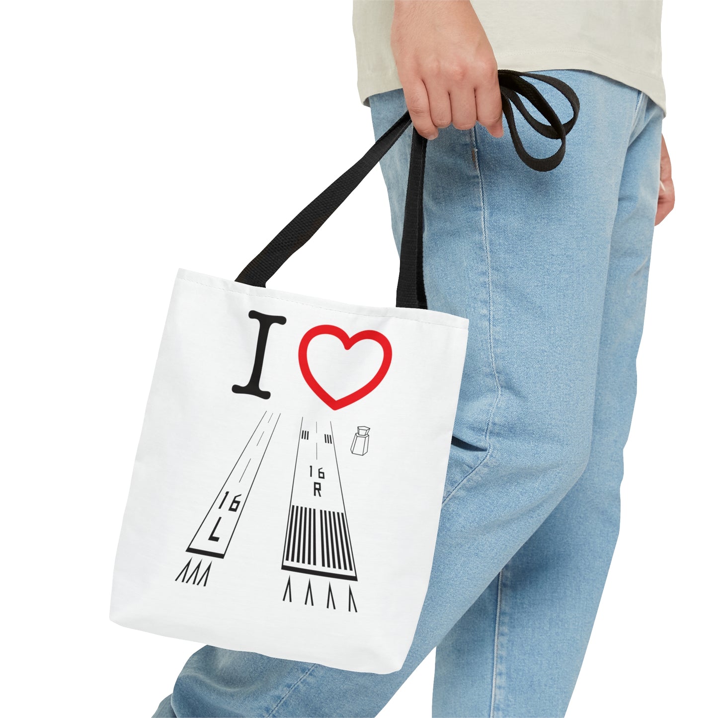 Van Nuys Airport Runways 16L - 16R / 34L - 34R - tote bag (white)