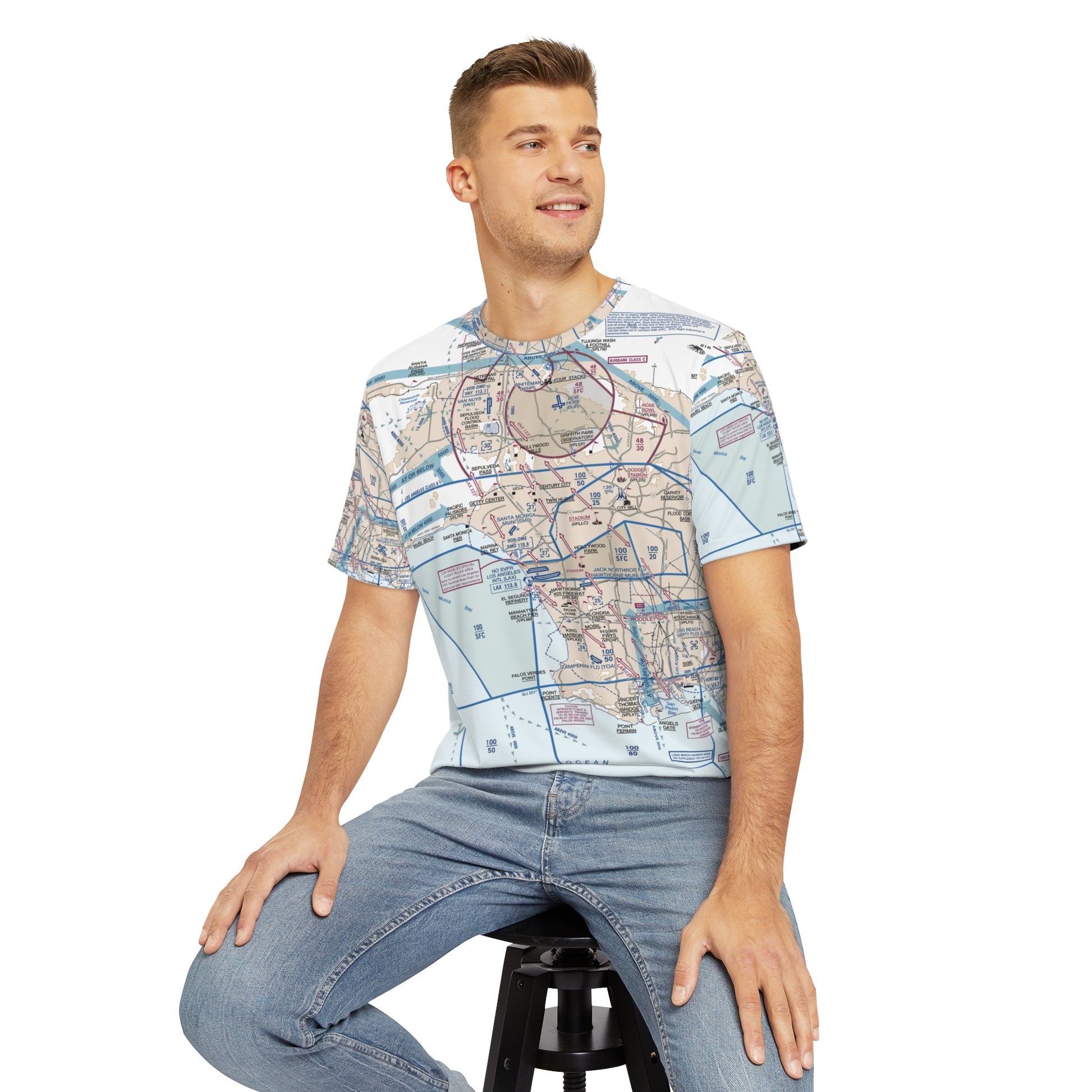 LAX Flyway Chart men's polyester shirt