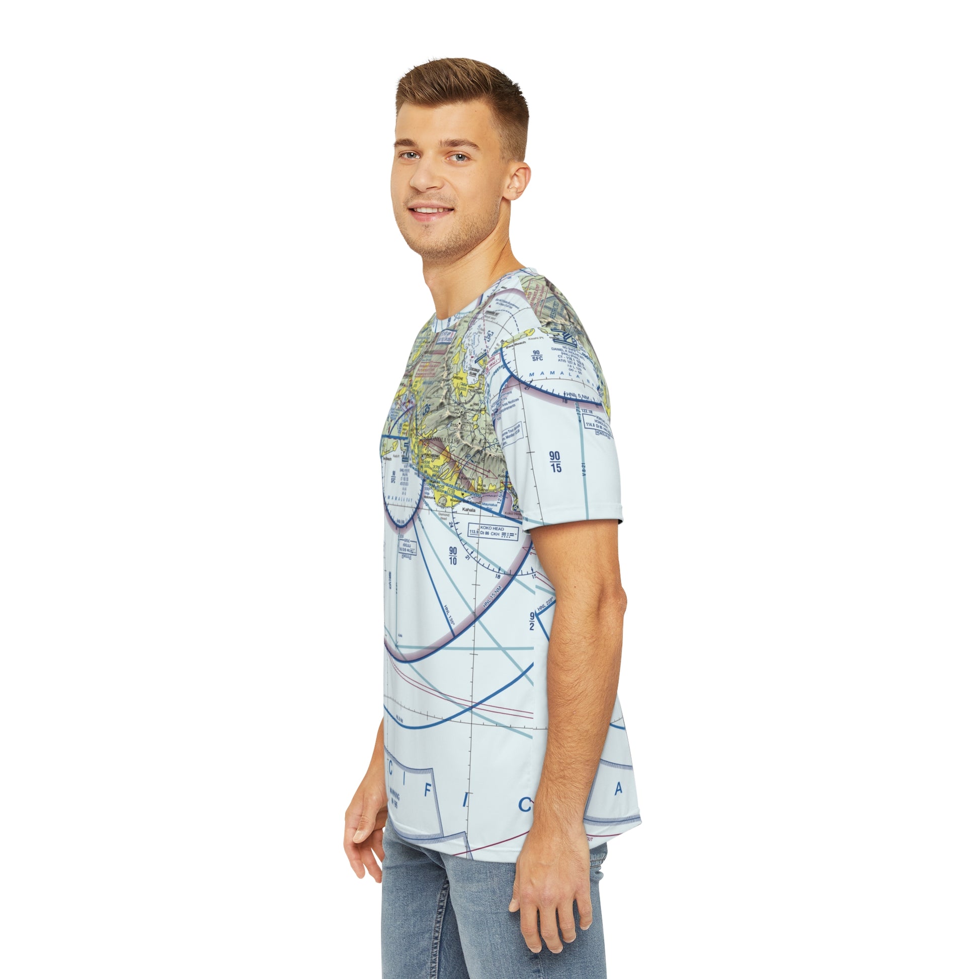 Honolulu Sectional Chart men's polyester shirt