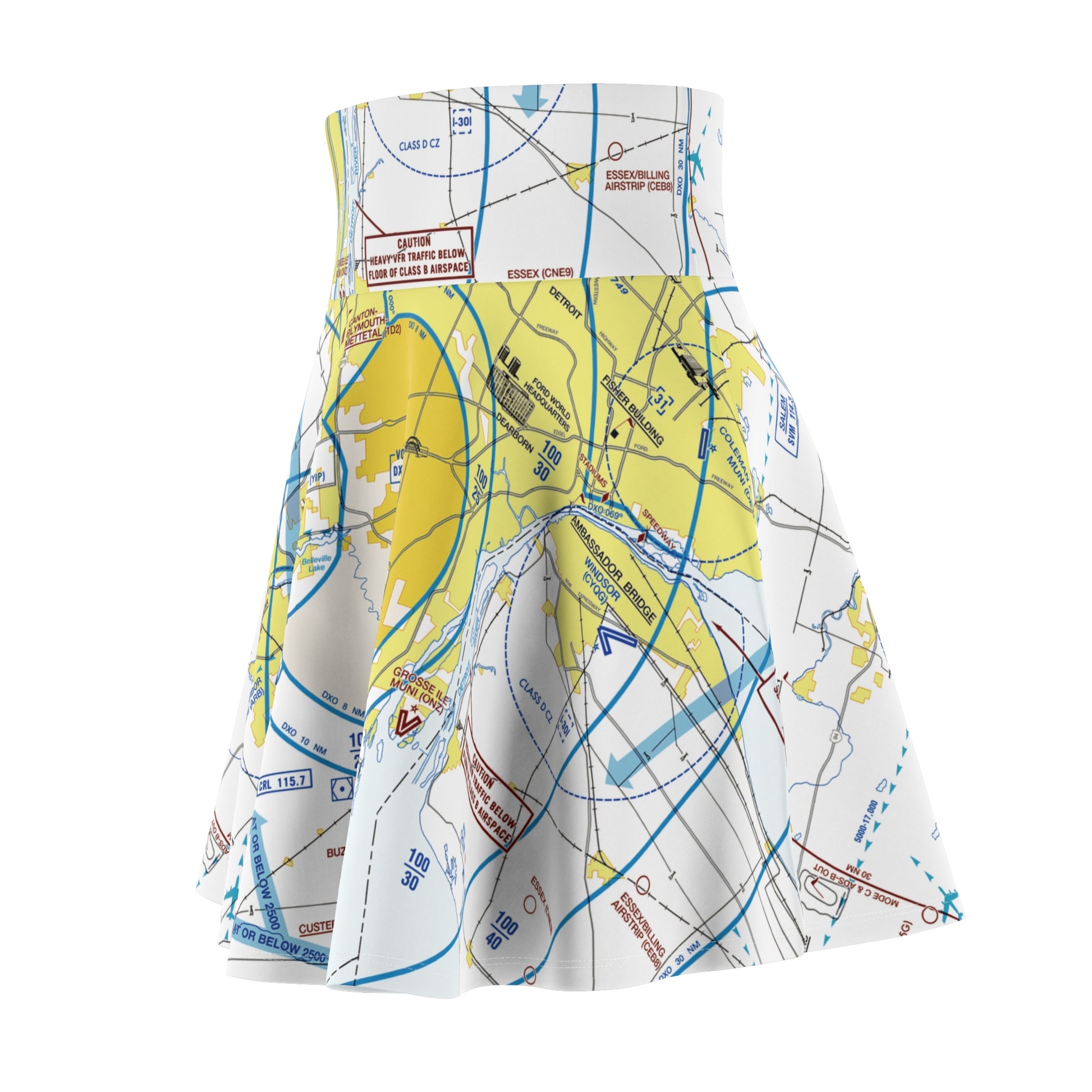 Detroit Flyway Chart skater skirt