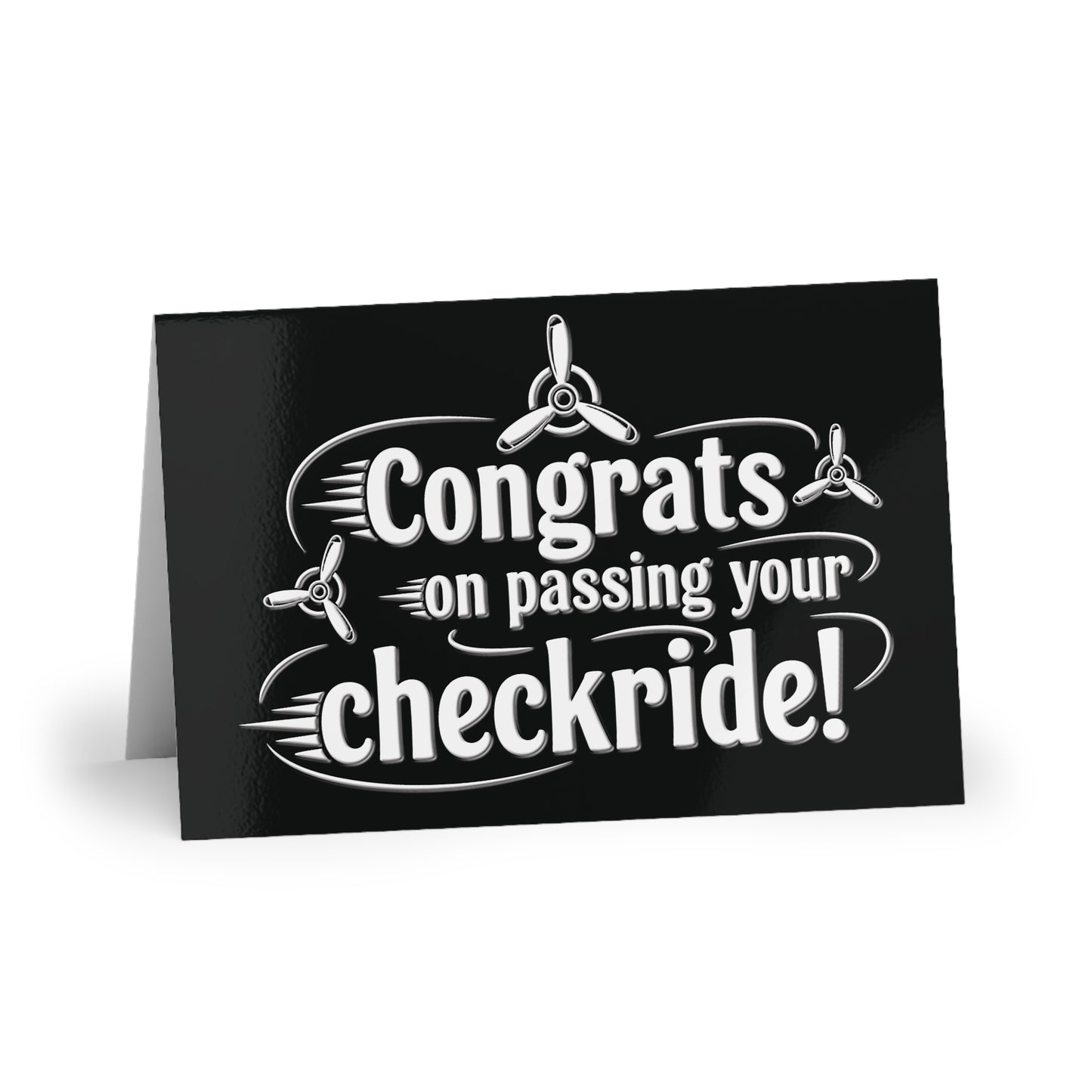 Congrats on passing your checkride! pack of 10 greeting cards (v3. white)