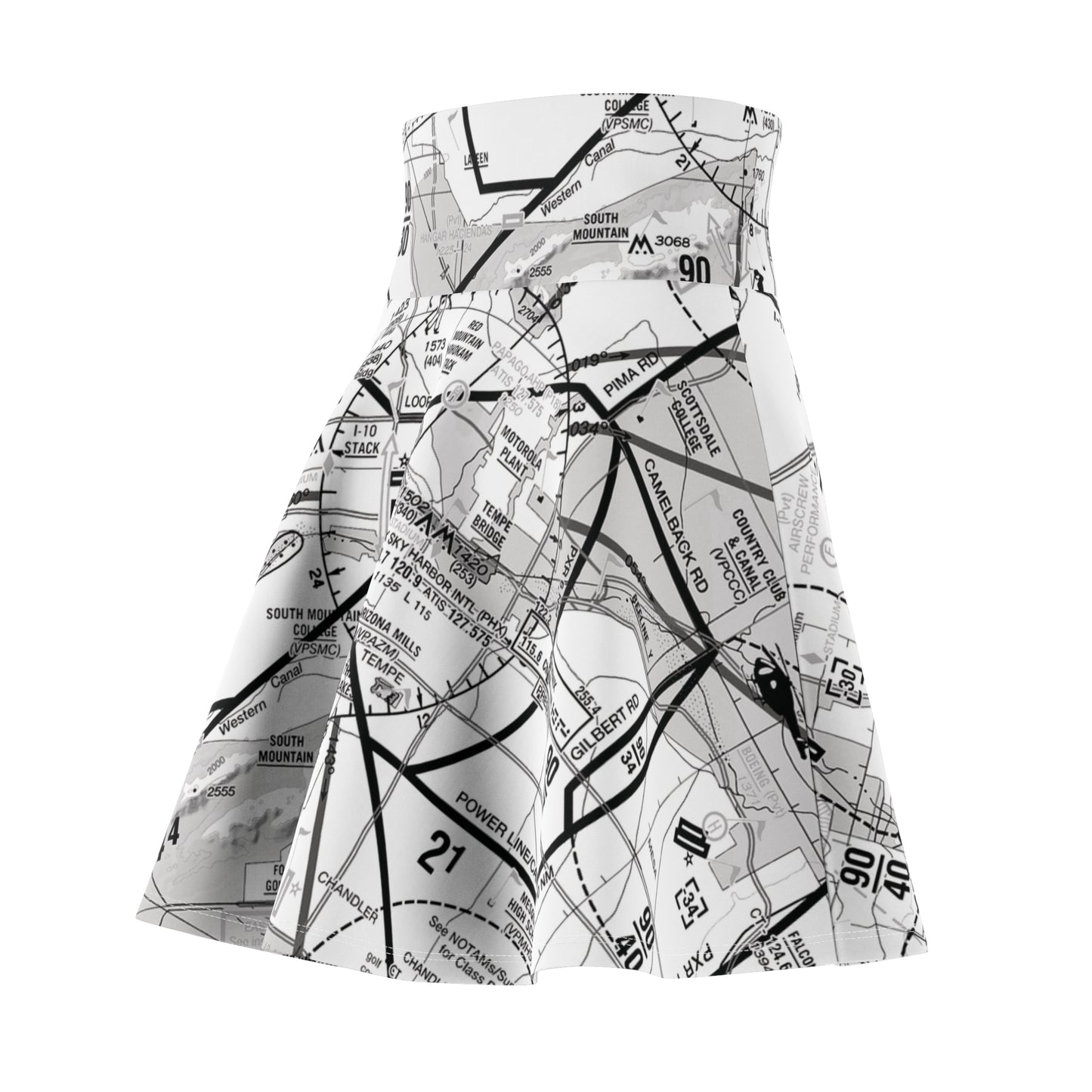 Phoenix TAC Chart skater skirt (b&w)