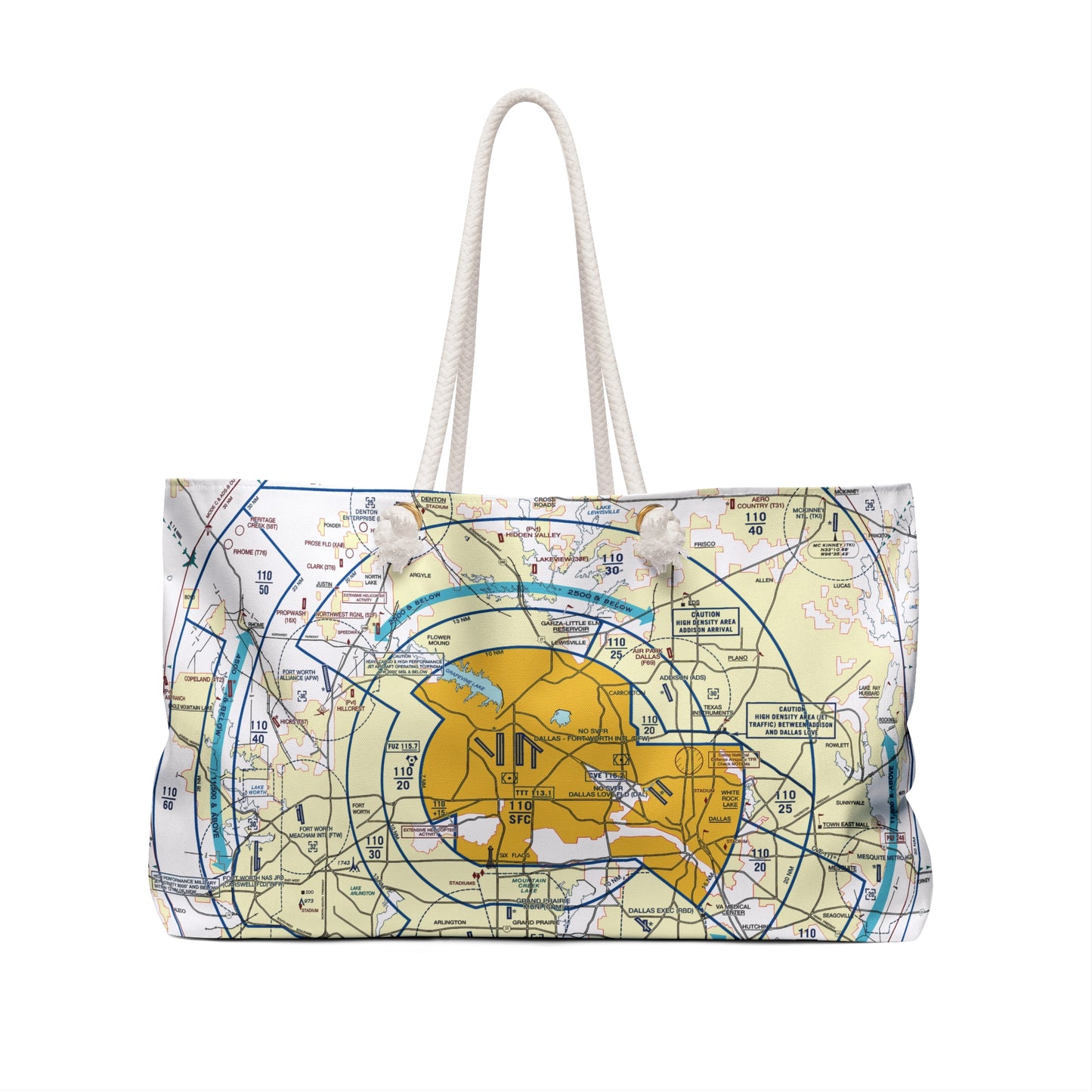 Aeronautical Chart weekender tote bag (KDFW)