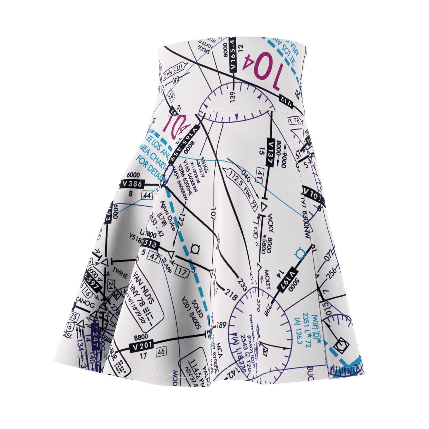 Enroute Low Altitude (ELUS3) Chart skater skirt (white)