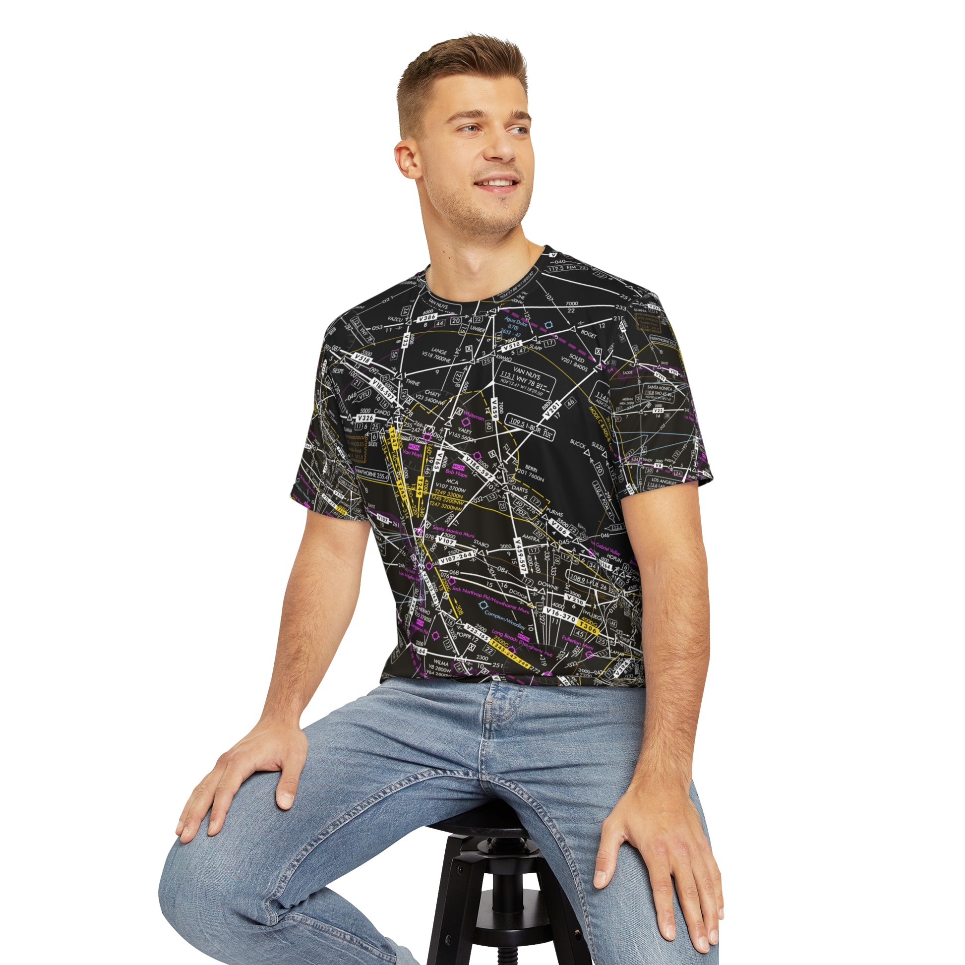 Enroute Low Altitude Chart (ELUS3) men's polyester shirt (invert)