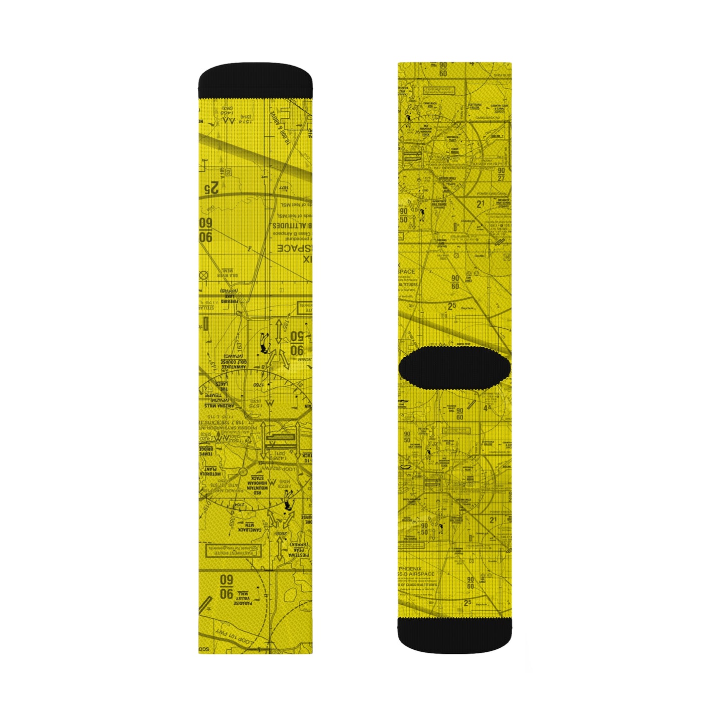Aeronautical Chart socks (PHX/yellow)