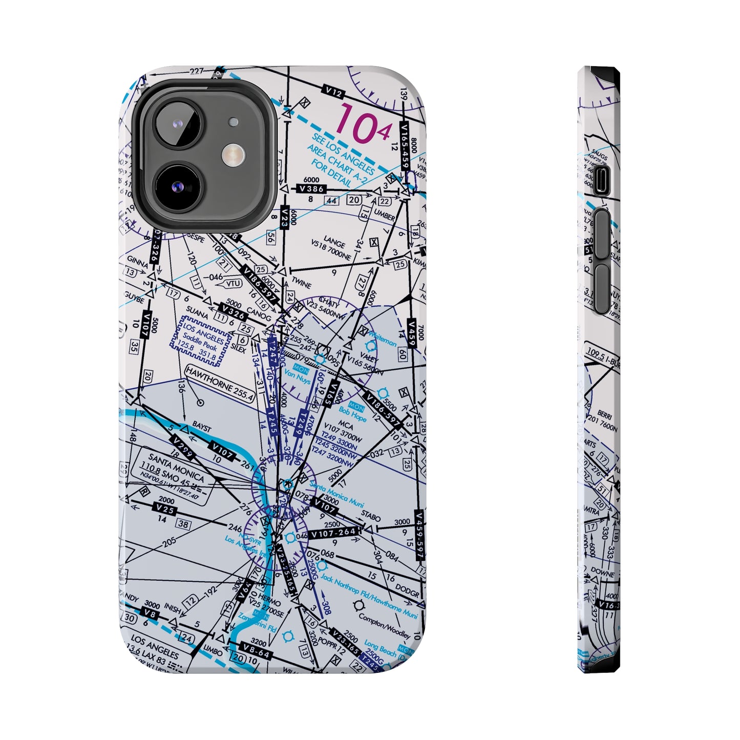 Enroute Low Altitude Chart (ELUS3) tough phone cases (white)