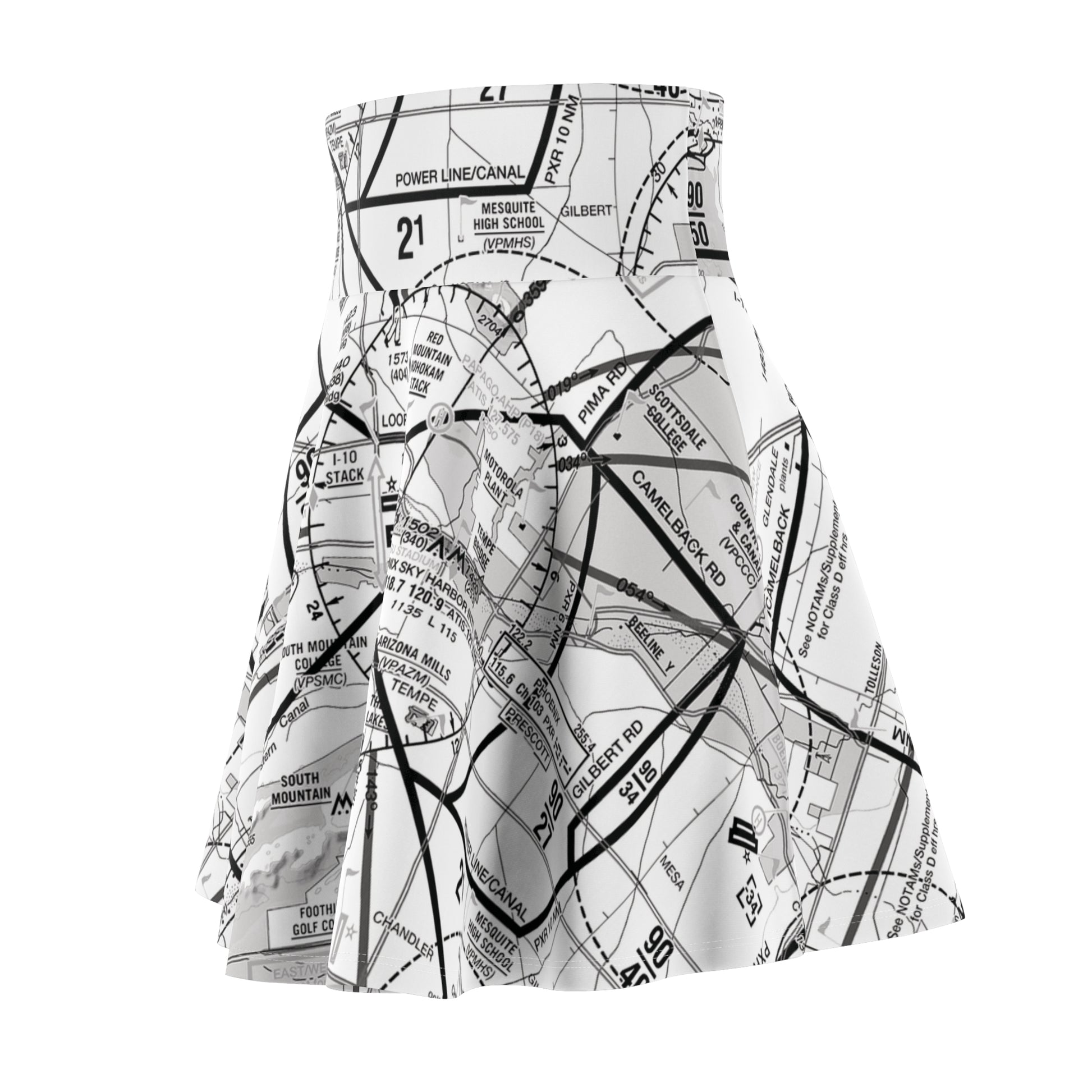 Phoenix TAC Chart skater skirt (b&w)
