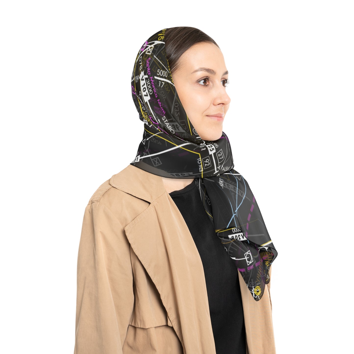 Enroute Low Altitude Chart (b&w) poly scarf