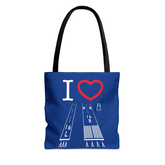 Van Nuys Airport Runways 16L - 16R / 34L - 34R - tote bag (blue)